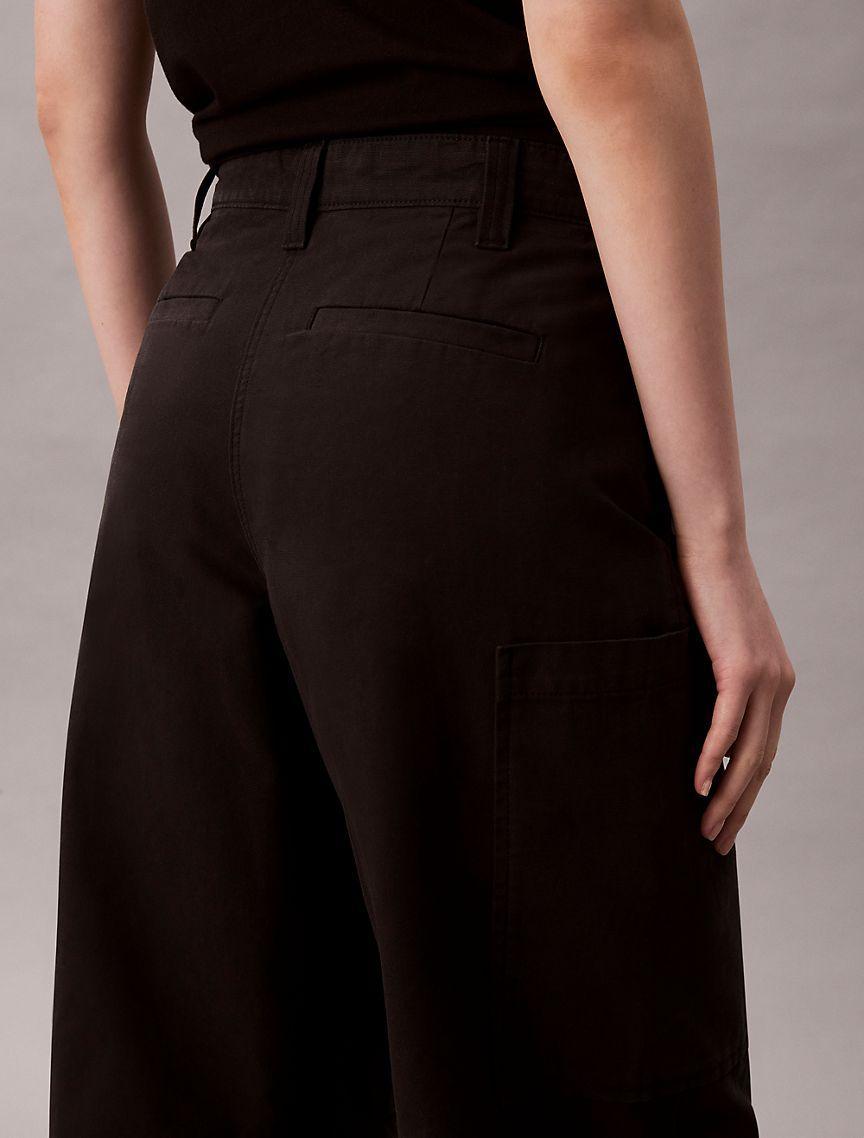 Cotton Canvas High Rise Pants Product Image