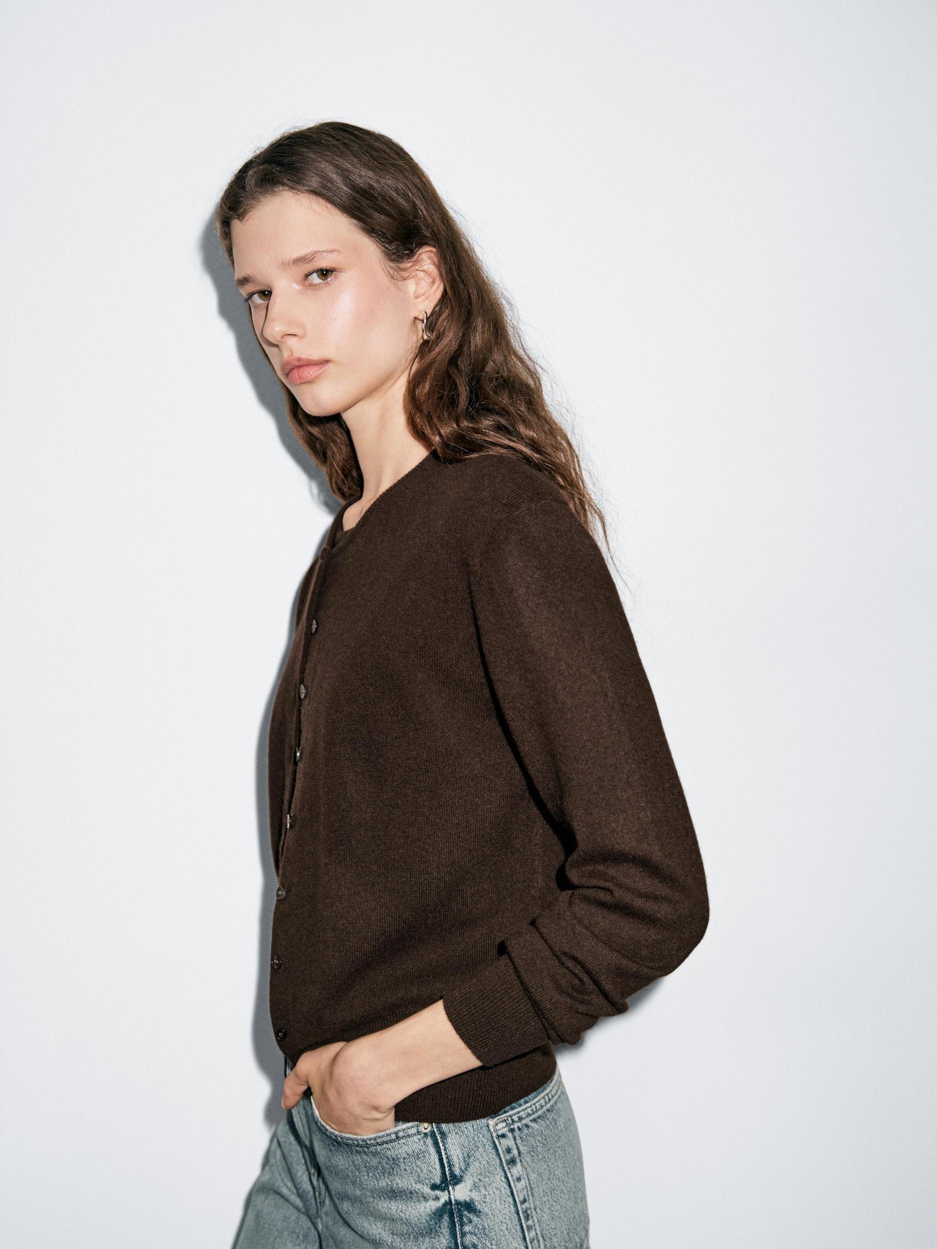 Wool blend knit cardigan Product Image