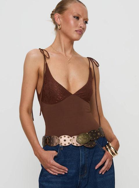 Prichard Bodysuit Brown Product Image
