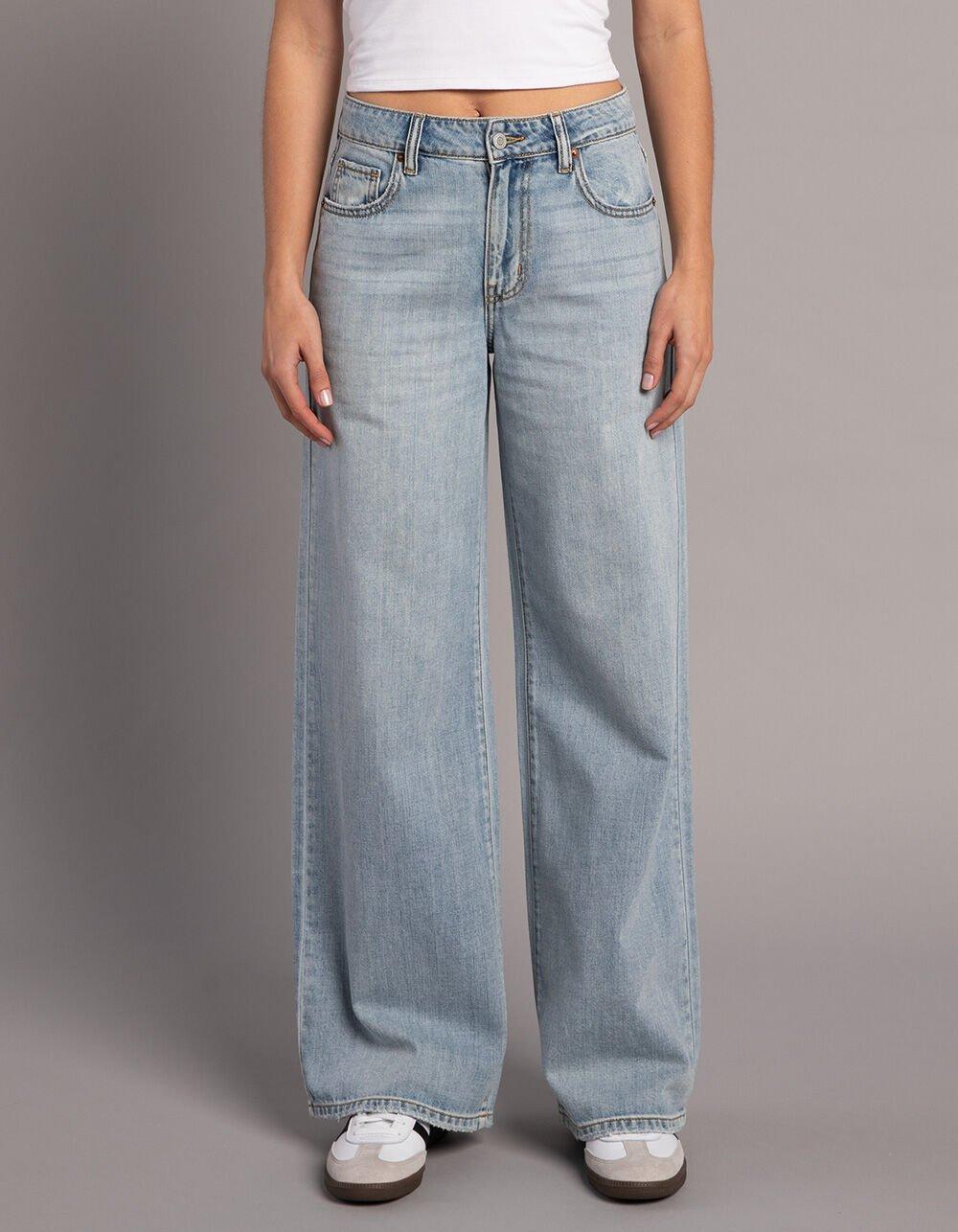 RSQ Womens High Rise Wide Leg Jeans - LIGHT WASH Product Image