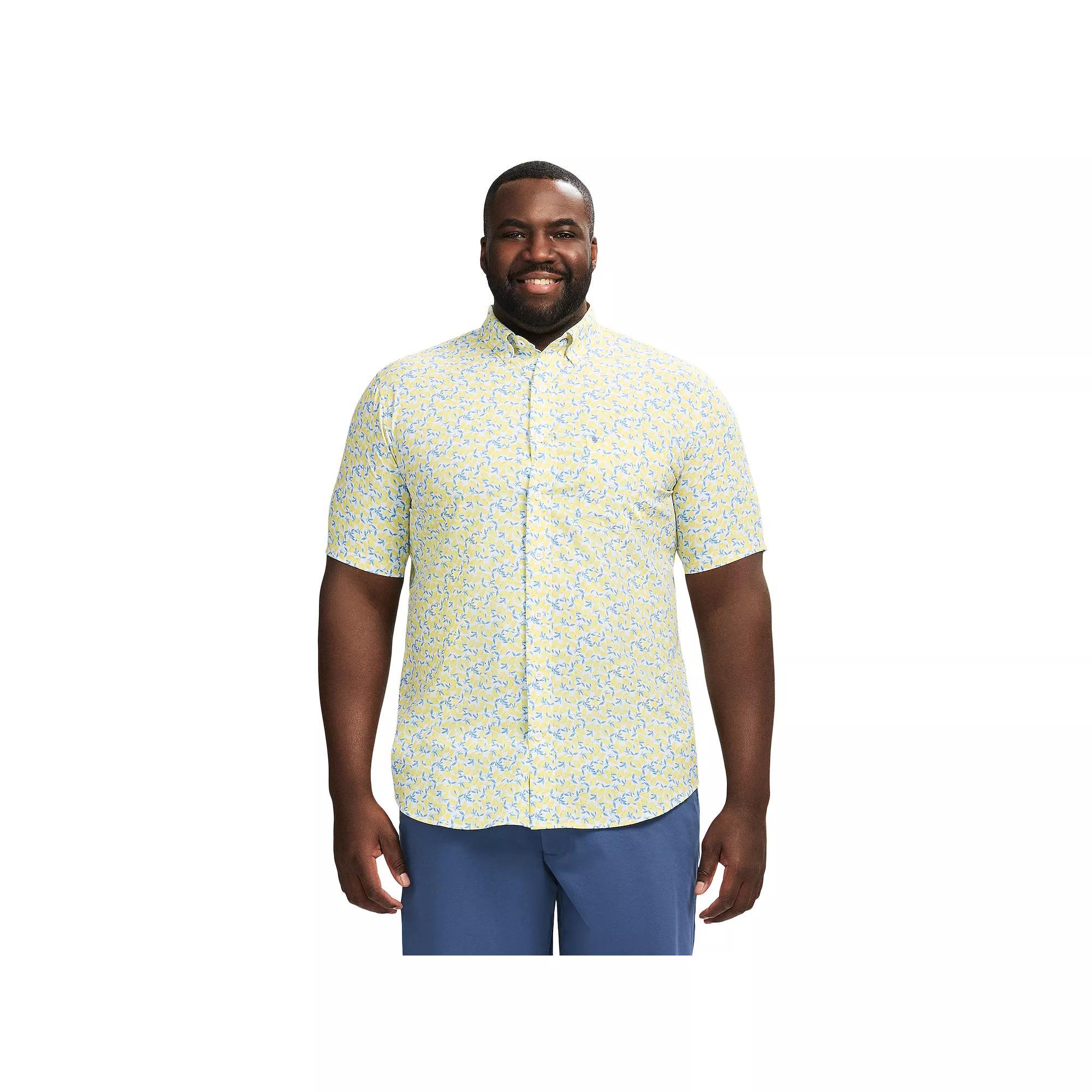 Big & Tall IZOD Breeze Short Sleeve Button-Down Shirt, Men's, Size: 4XB, Yellow Meringue Product Image
