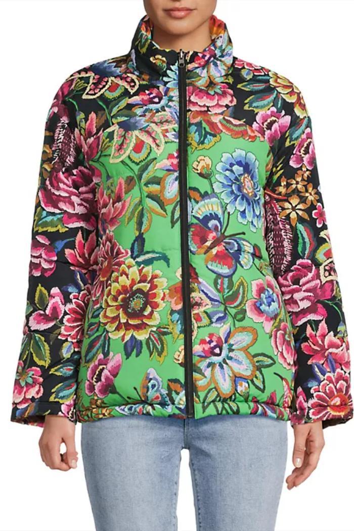 Pia Reversible Puffer Jacket - Antique Flower Product Image