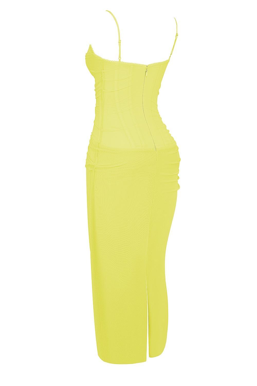 Nalini Acid Lime Corset Maxi Dress Product Image