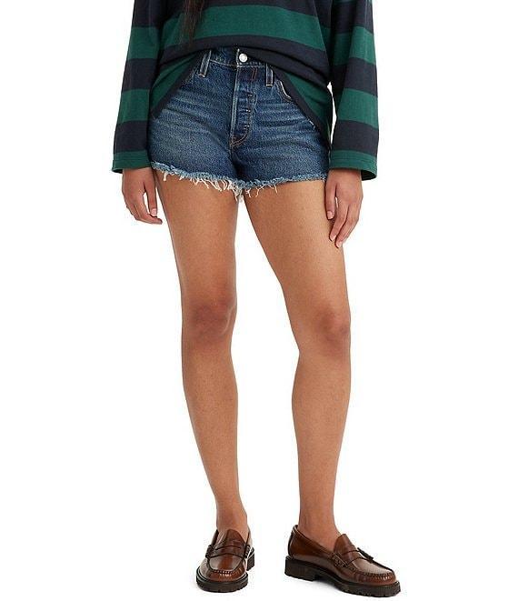 Levi's® 501 High Rise Frayed Hem Denim Shorts Product Image
