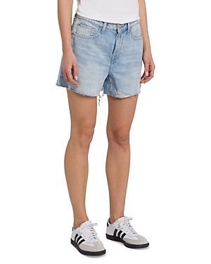 7 For All Mankind Monroe High Rise Distressed Denim Shorts in Time Off Product Image