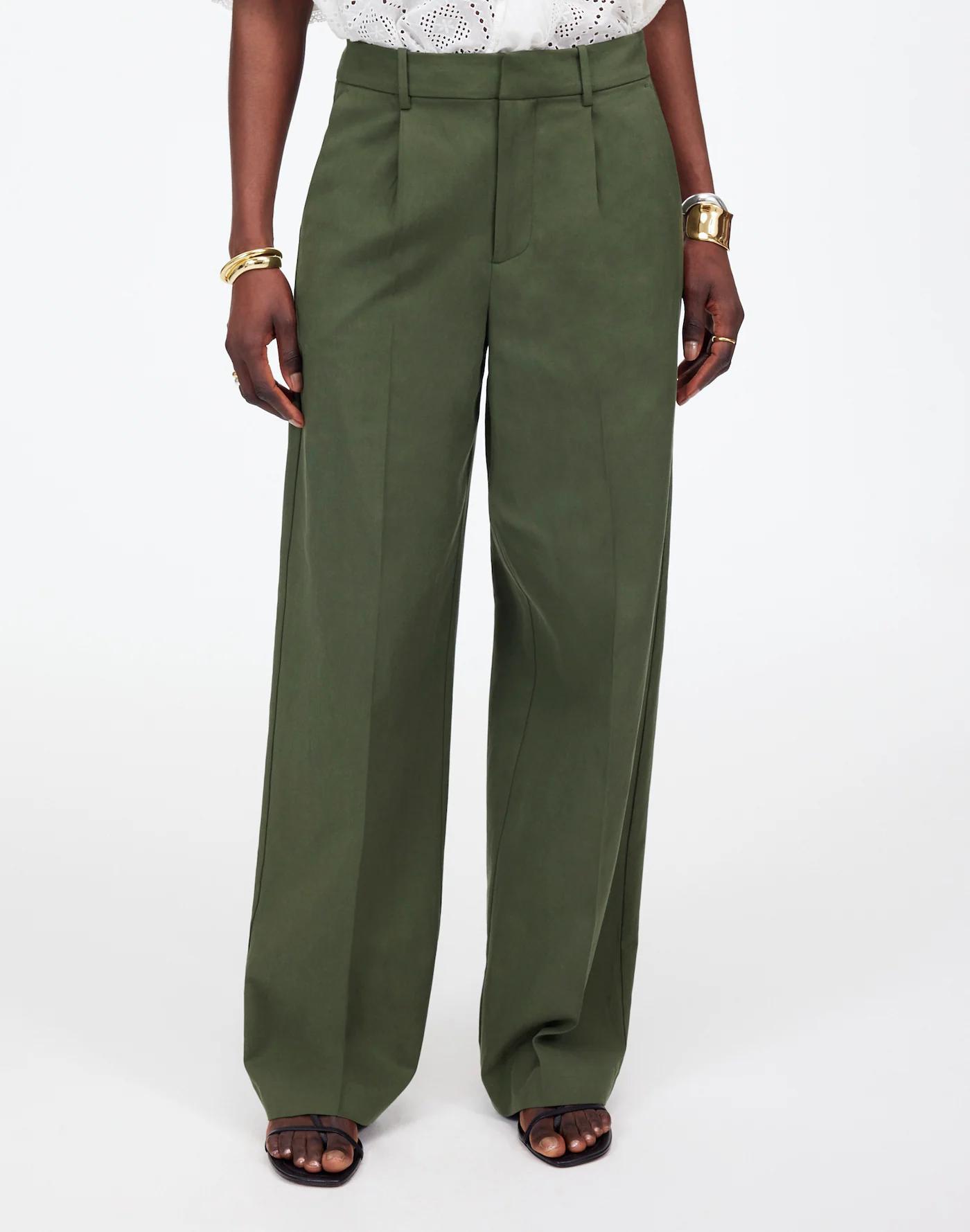 Slouchy Straight Pants in Drapey Twill Product Image