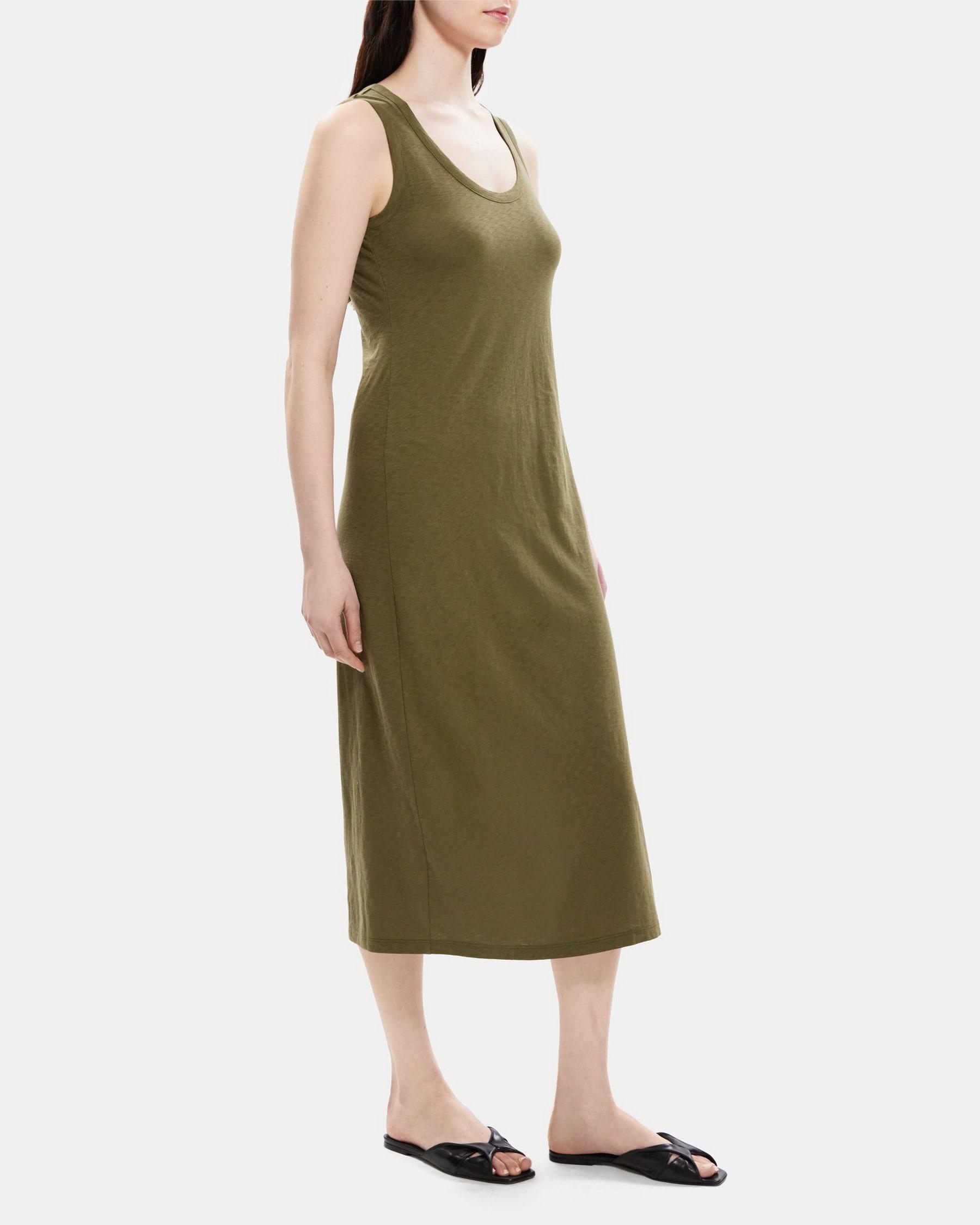 Scoop Neck Dress in Slub Cotton Product Image