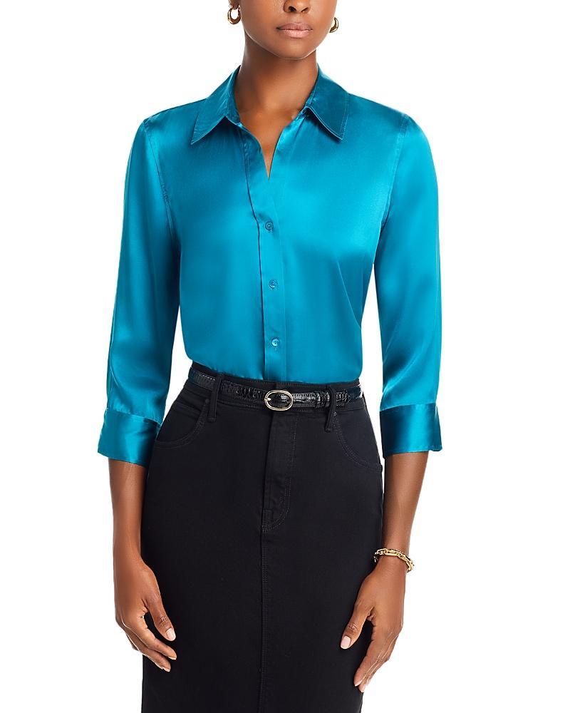 Womens Dani Three-Quarter Sleeve Silk Shirt Product Image