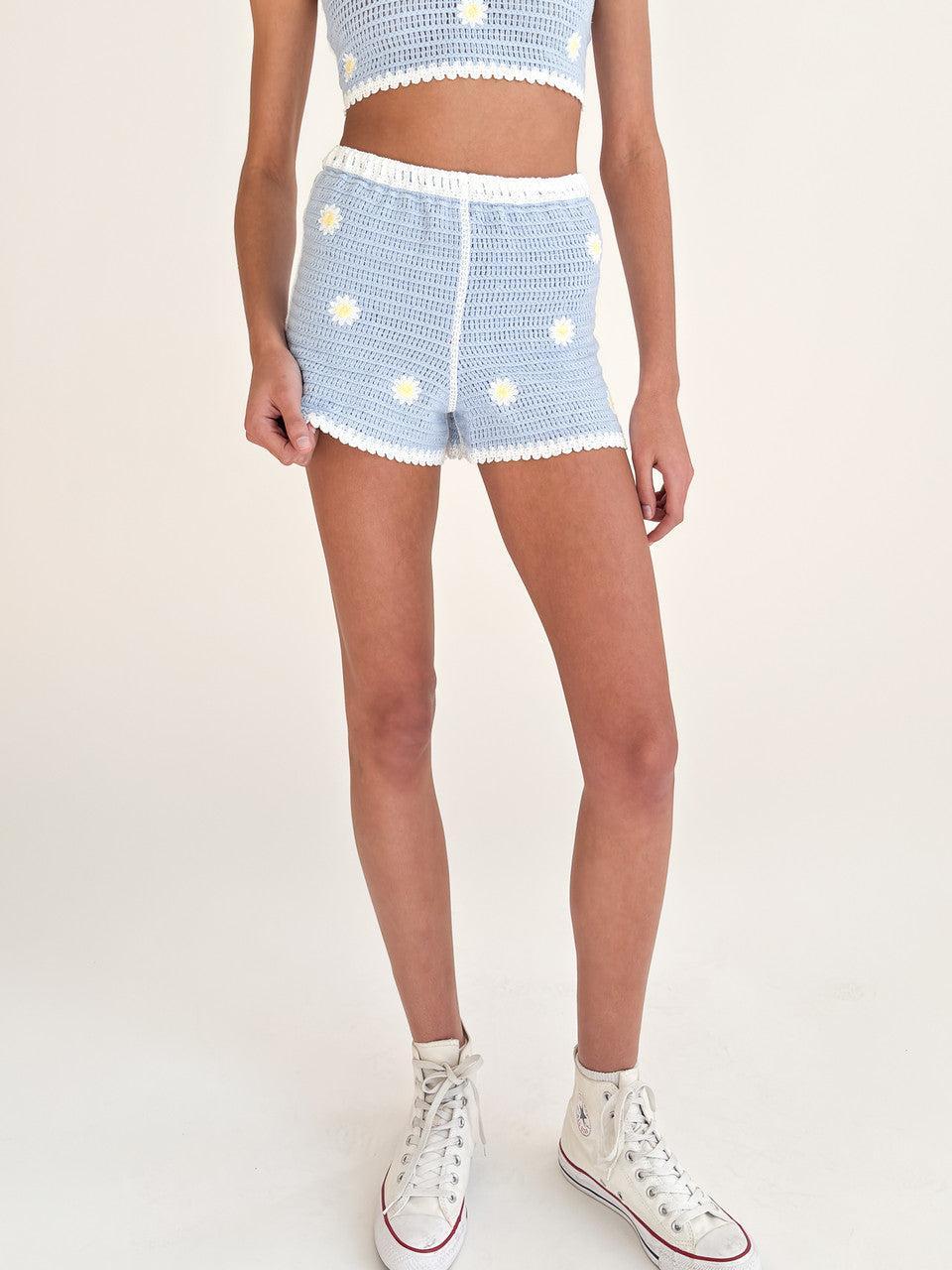 Daisy Crochet Shorts Product Image
