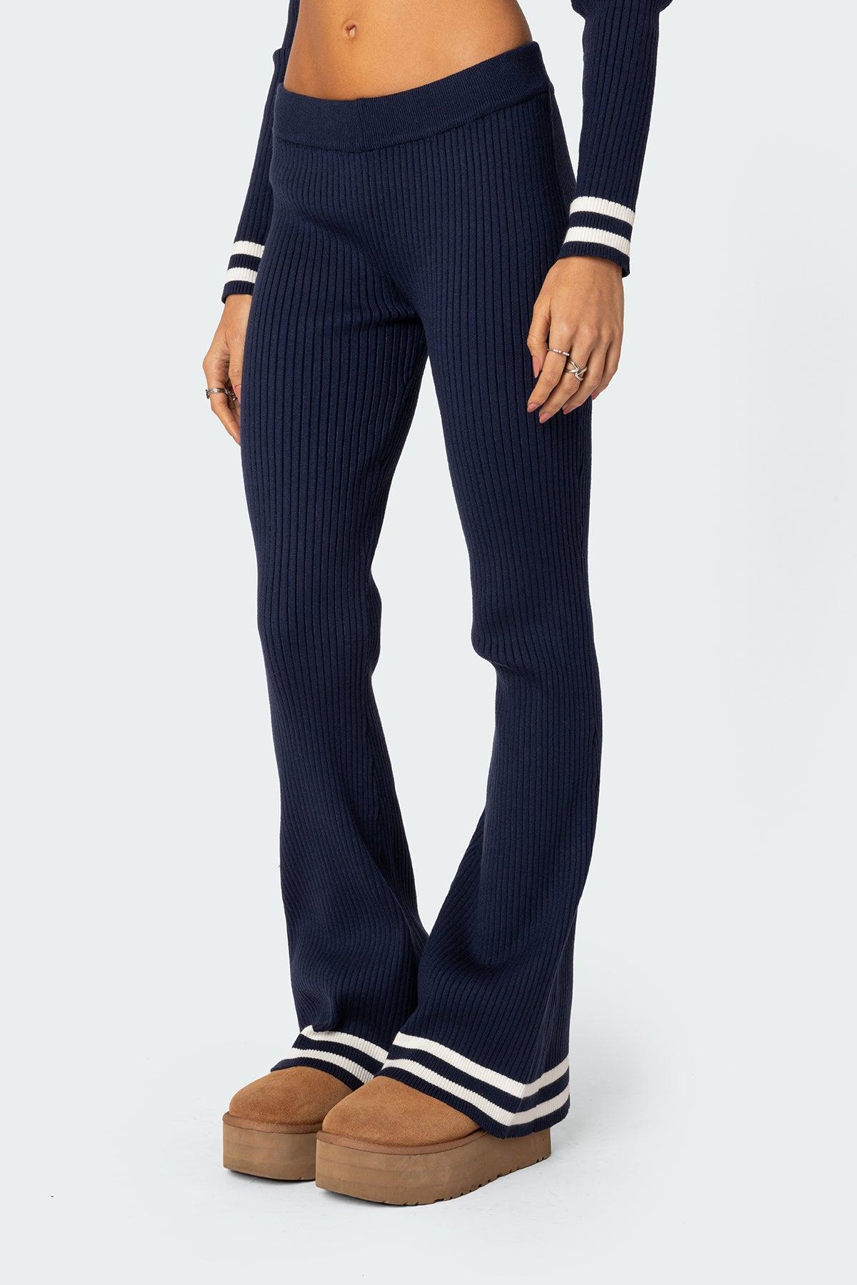 Pluto Ribbed Flared Pants Product Image