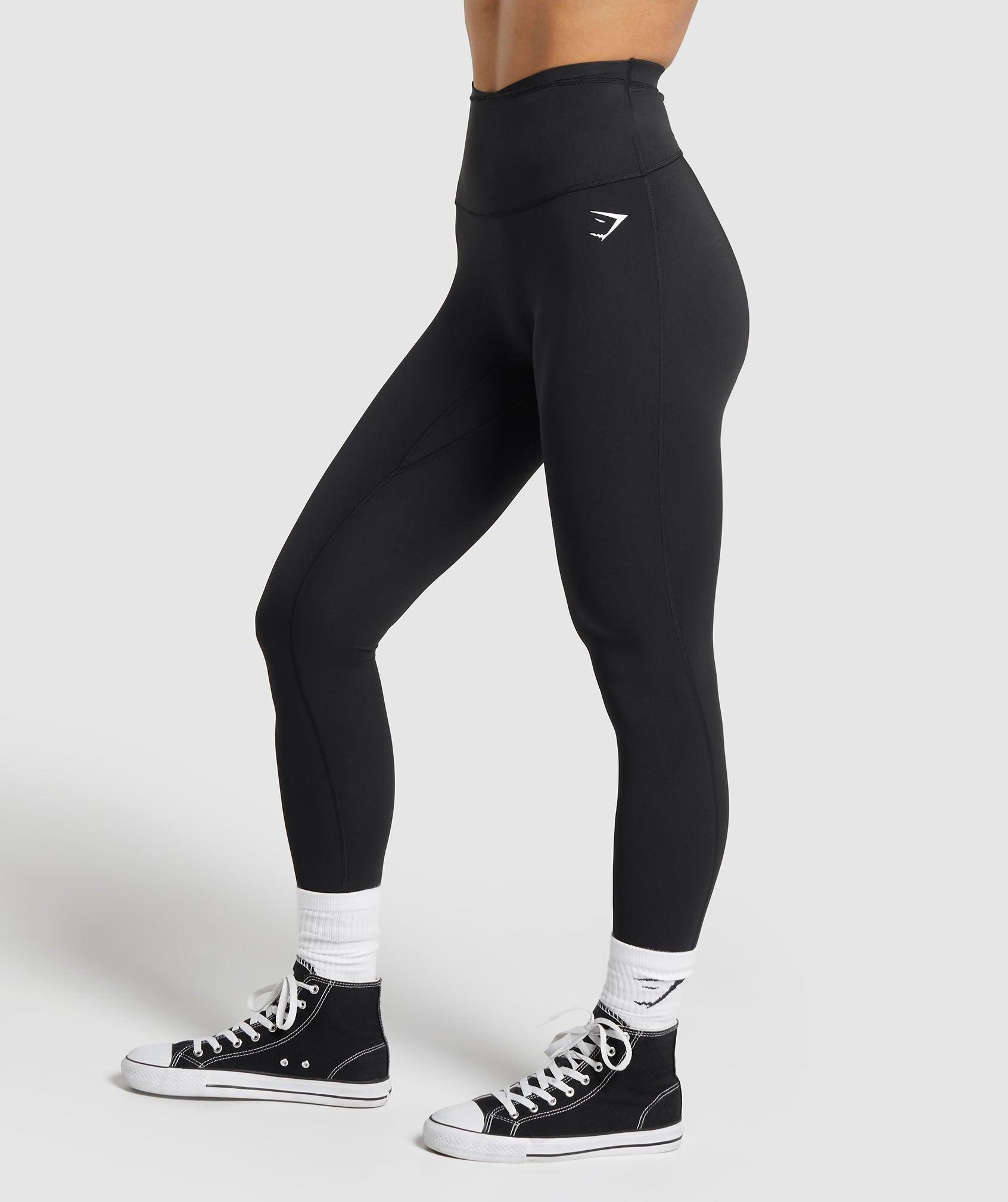 Gymshark Mesh Waistband Leggings - Black Female Product Image