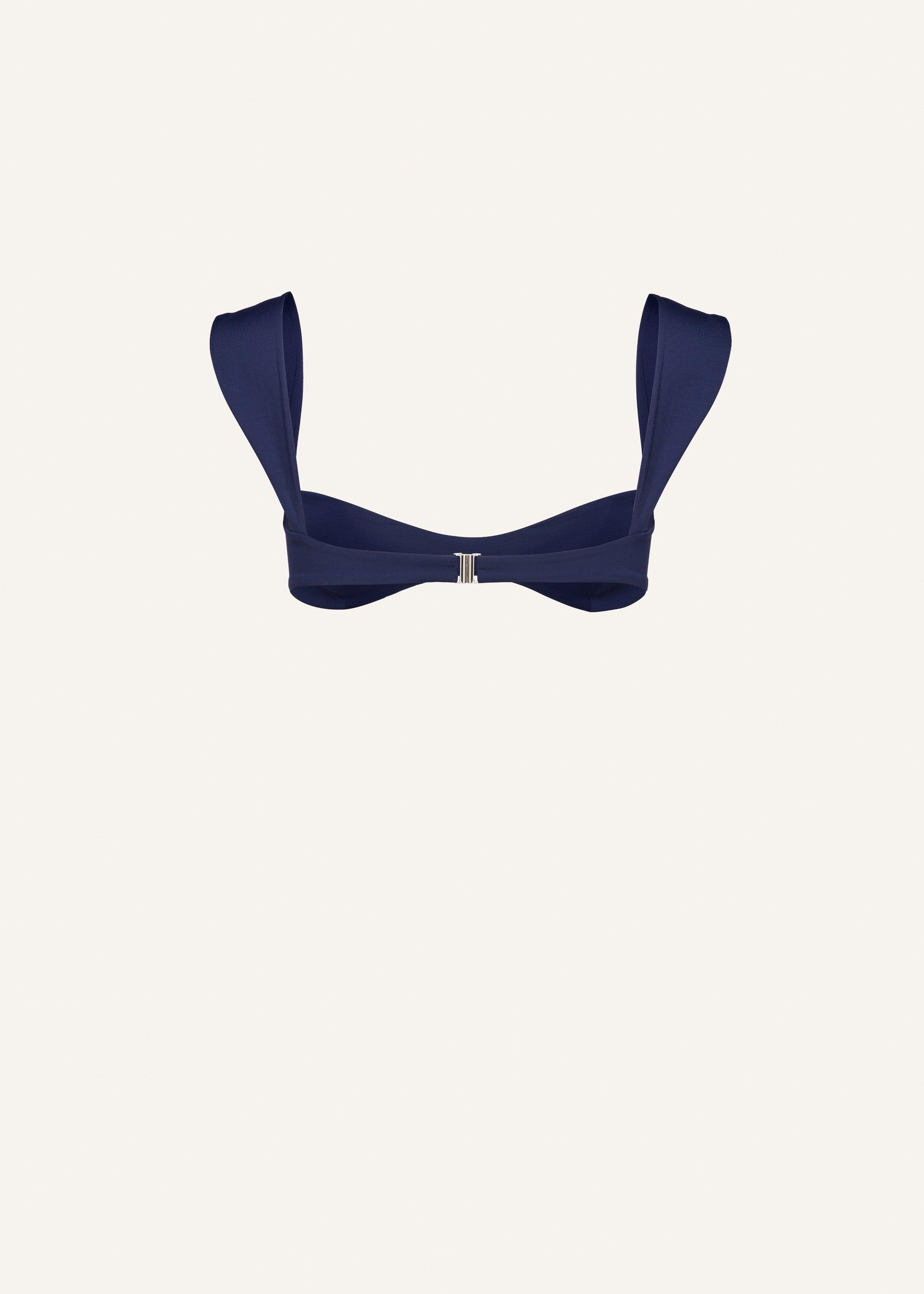 Retro bustier swim top in navy Product Image