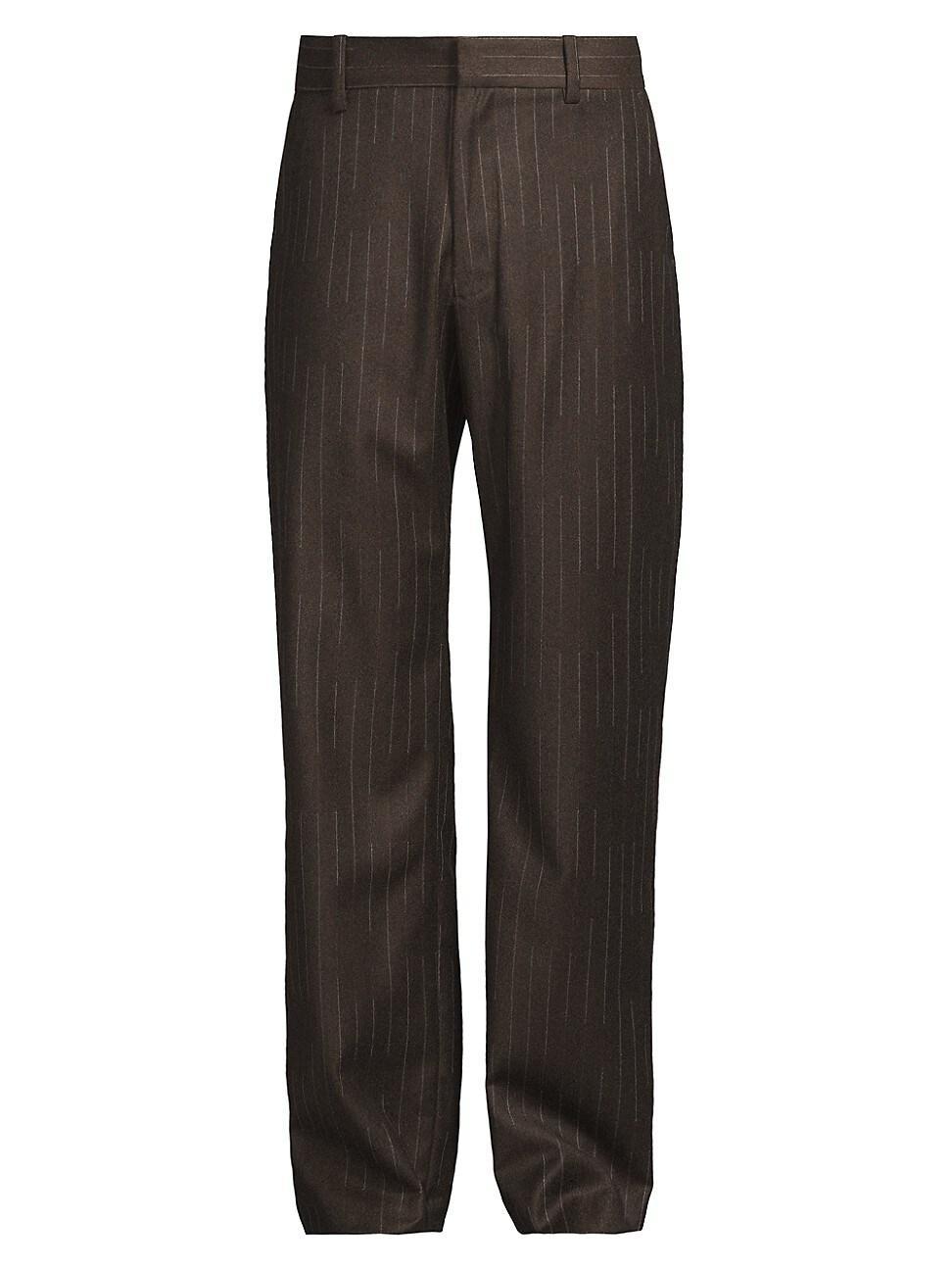 Mens Chalk stripe Flat-Front Trousers Product Image