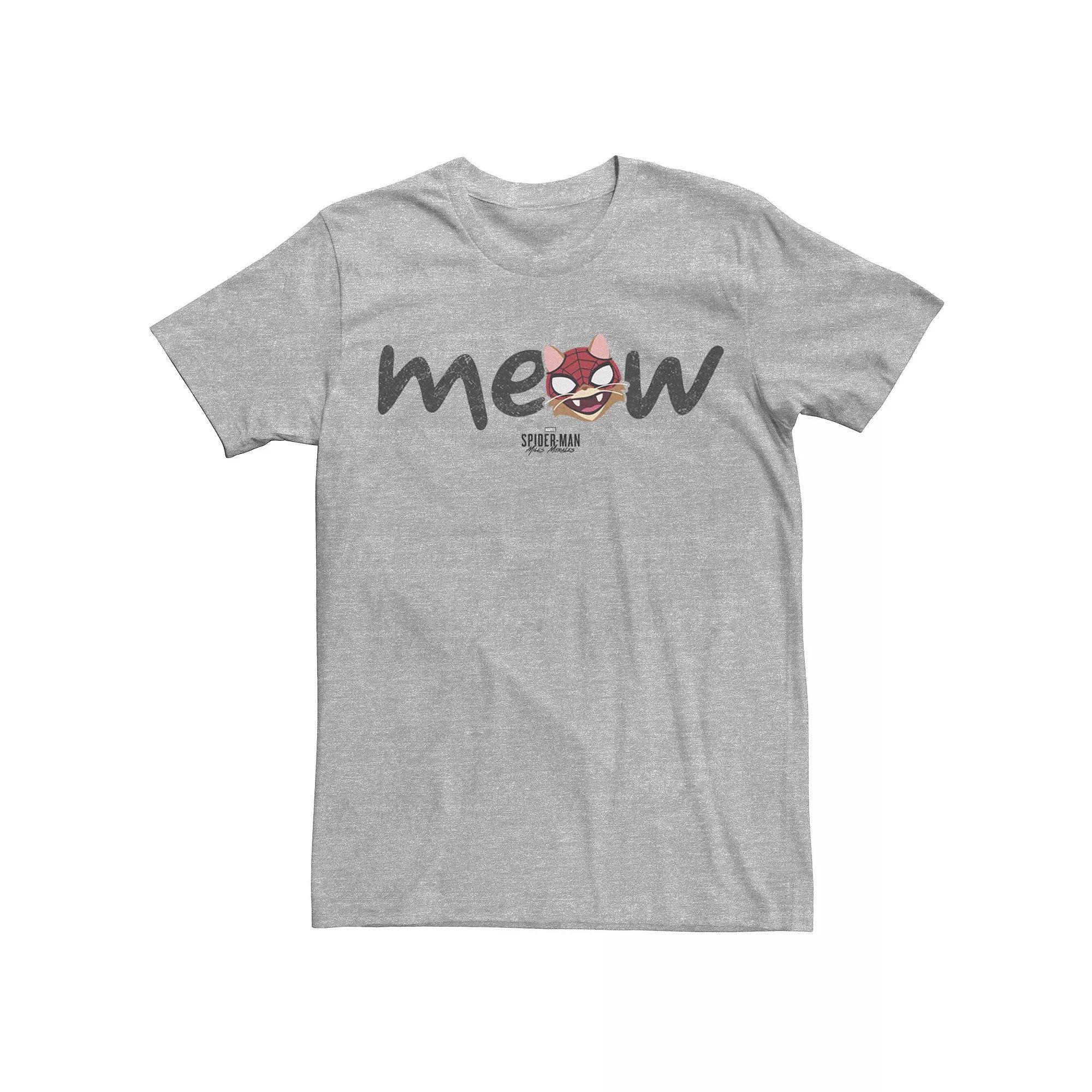 Men's Marvel Spider-Man: Miles Morales Spider-Cat Meow Tee, Size: Large, Athletic Grey Product Image