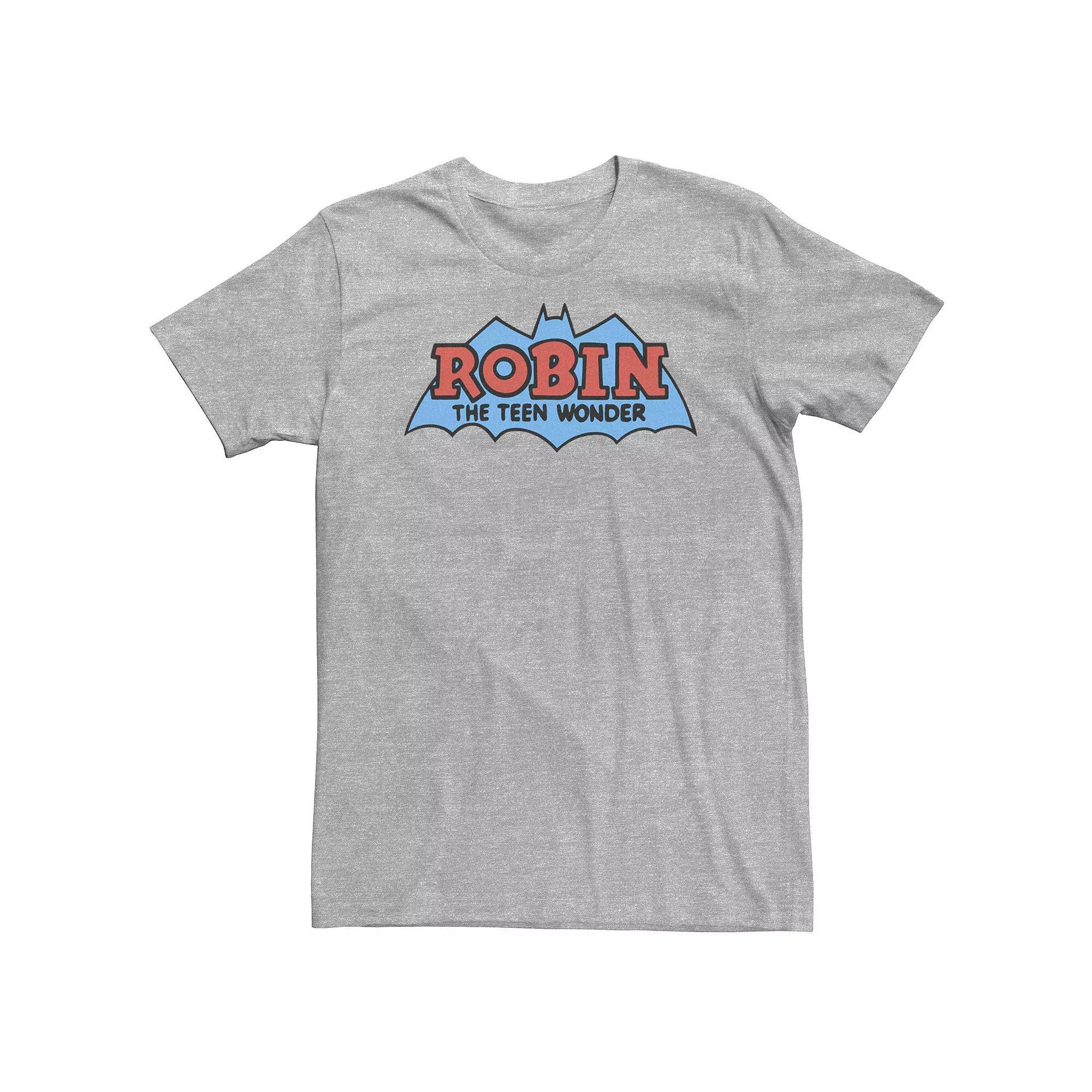 Big & Tall DC Comics Robin The Teen Wonder Classic Logo Tee, Men's, Size: 3XL Tall, Athletic Grey Product Image