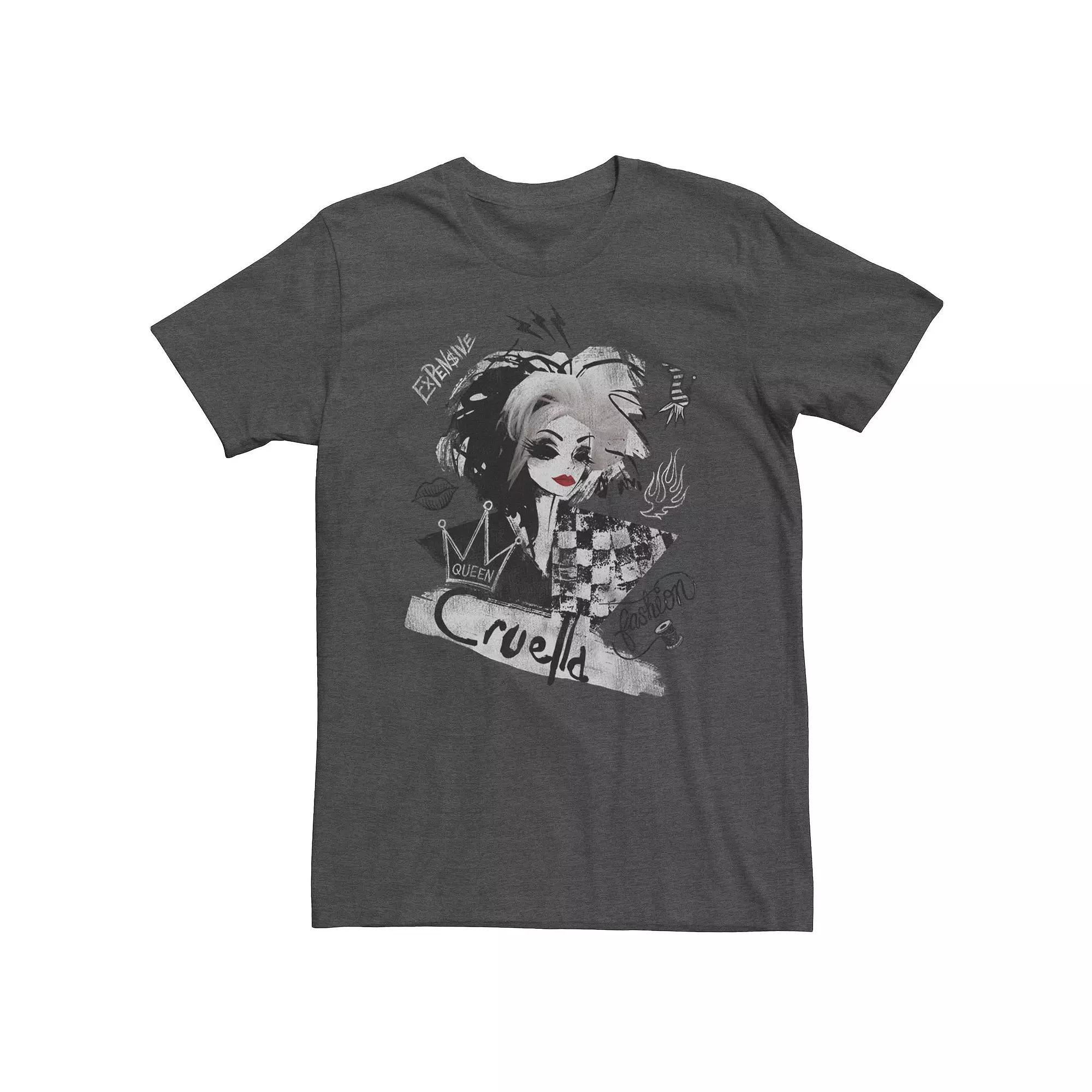 Big & Tall Disney Cruella Artsy Collage Tee, Men's,  Product Image