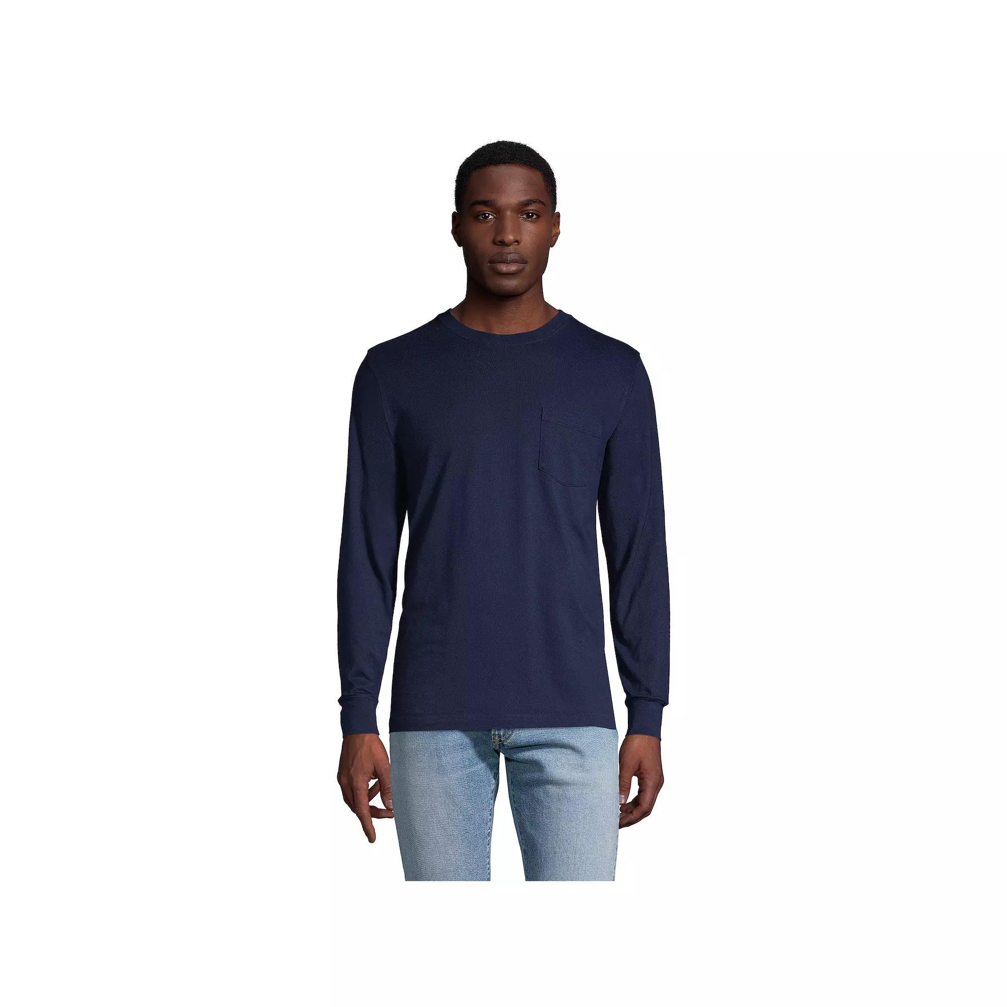 Big & Tall Lands' End Super-T Pocket Tee, Men's,  Product Image