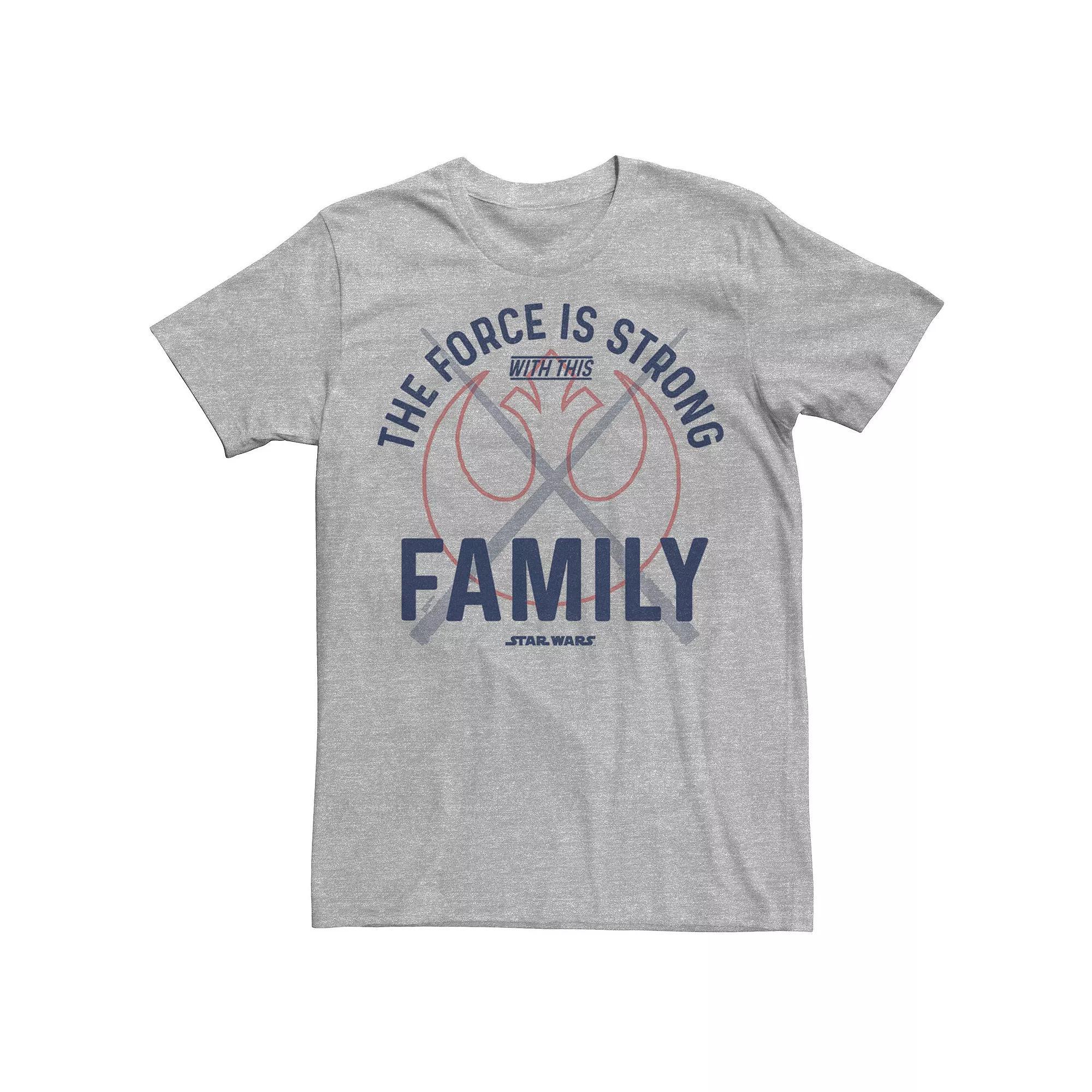Men's Star Wars Force Is Strong Rebel Family Graphic Tee, Size: XL, Athletic Grey Product Image