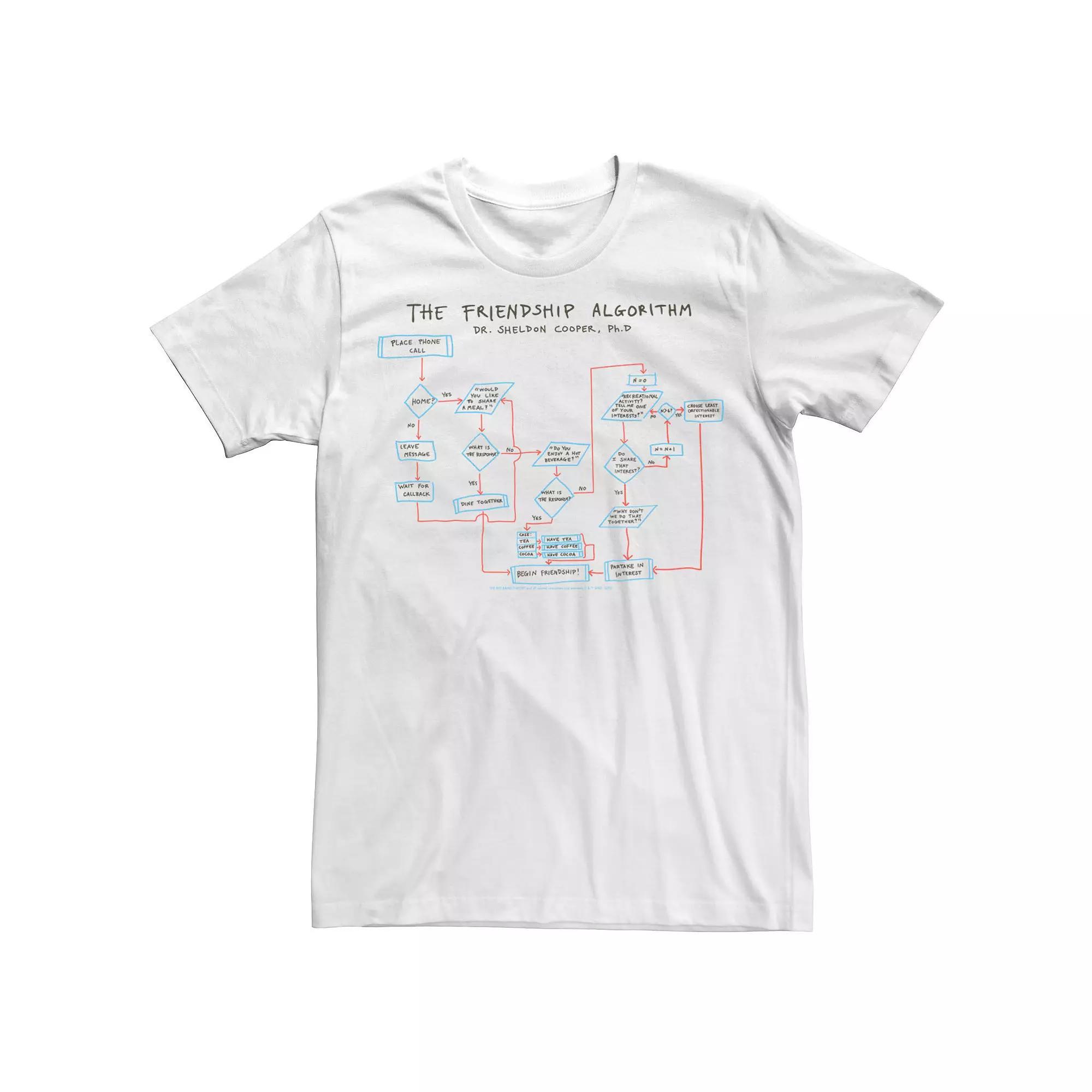 Men's The Big Bang Theory The Friendship Algorithm Tee, Size: Large, White Product Image