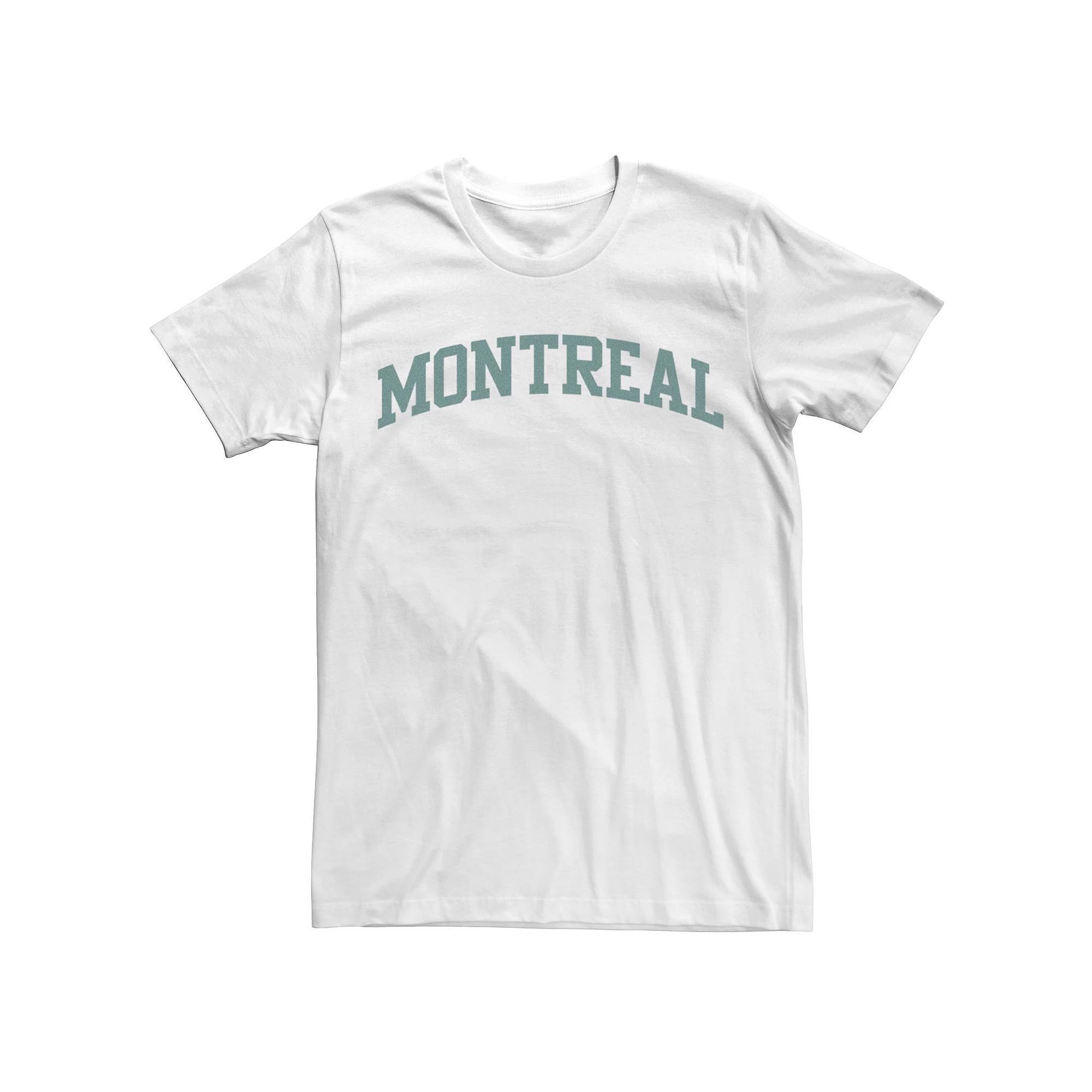 Men's Trendy Montreal Simple Collegiate Text Tee, Size: XL, White Product Image