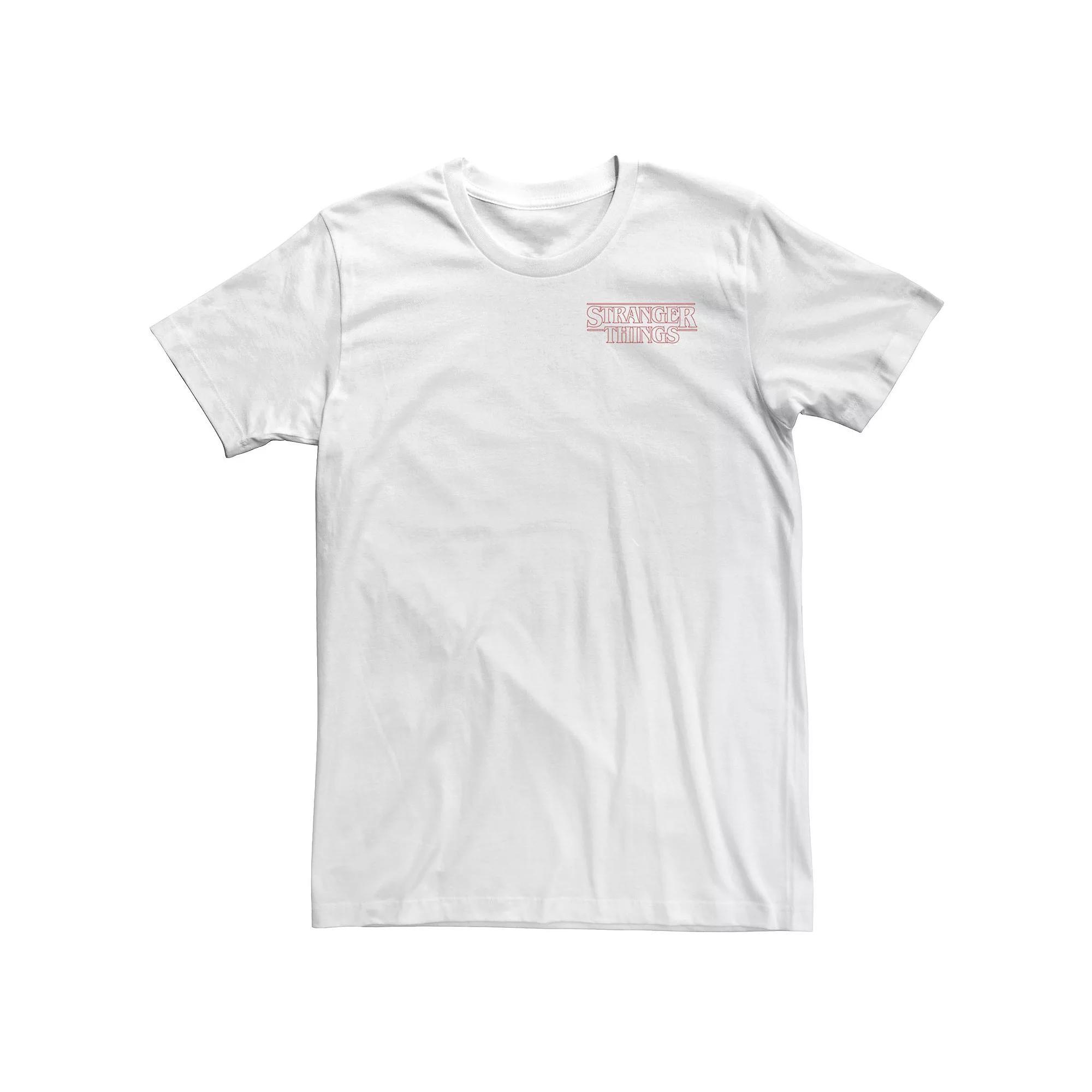 Big & Tall Netflix Stranger Things Logo Outline Left Chest Tee, Men's, Size: Large Tall, White Product Image