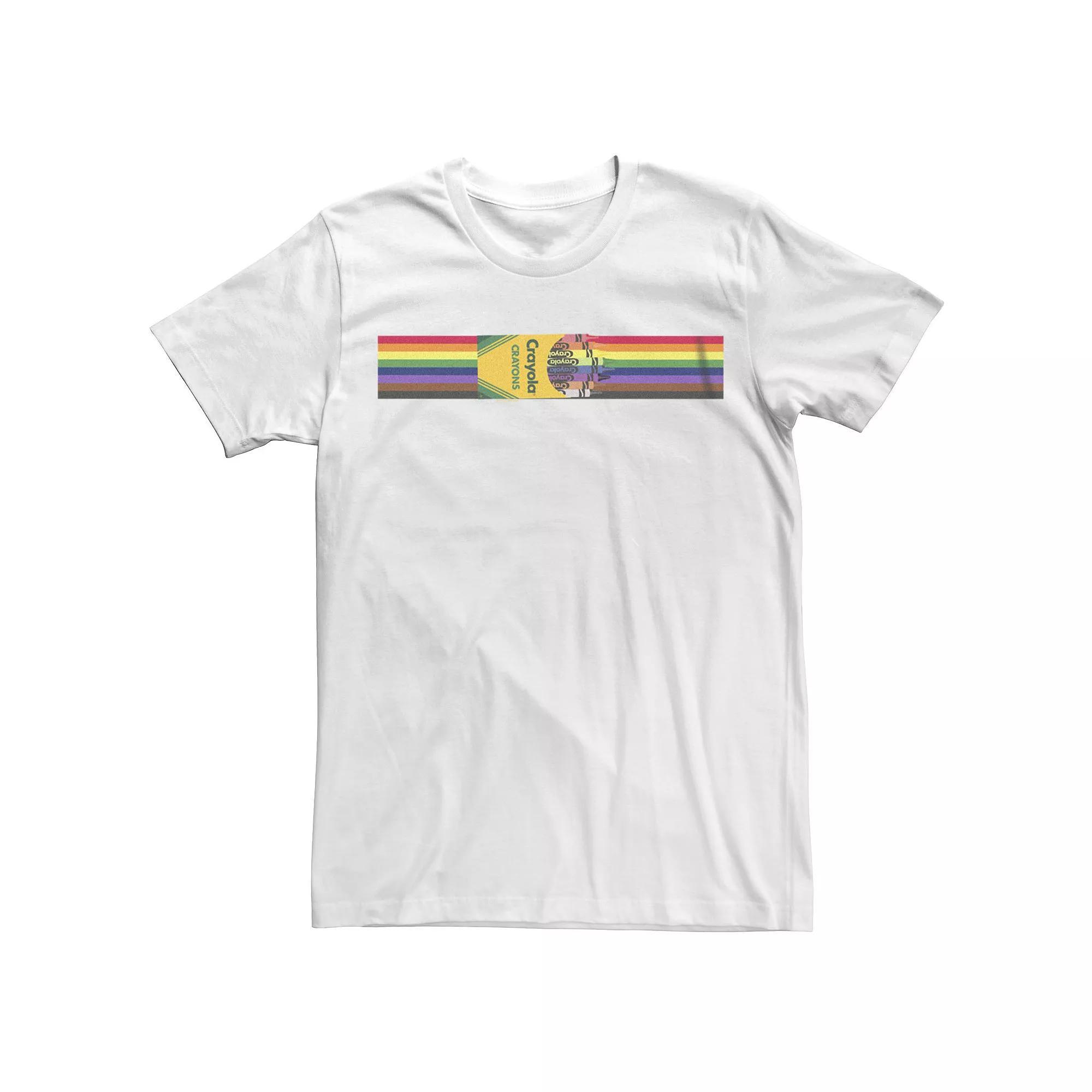 Men's Crayola Rainbow Stripes Graphic Tee, Size: XS, White Product Image
