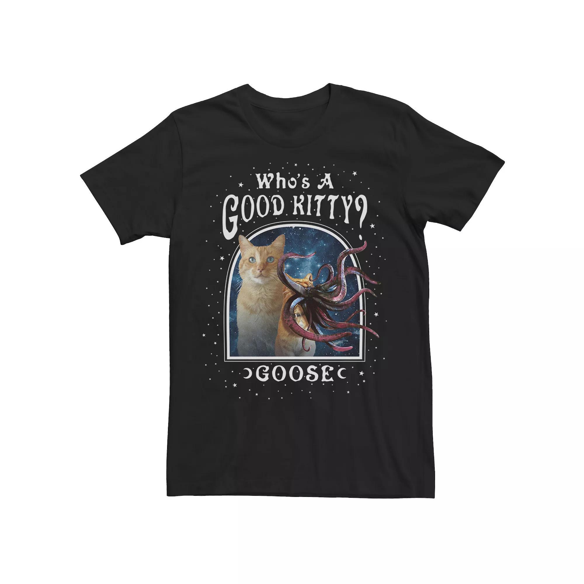 Men's Marvel Captain Marvel Who's A Good Kitty Goose Cosmic Portrait Graphic Tee,  Product Image