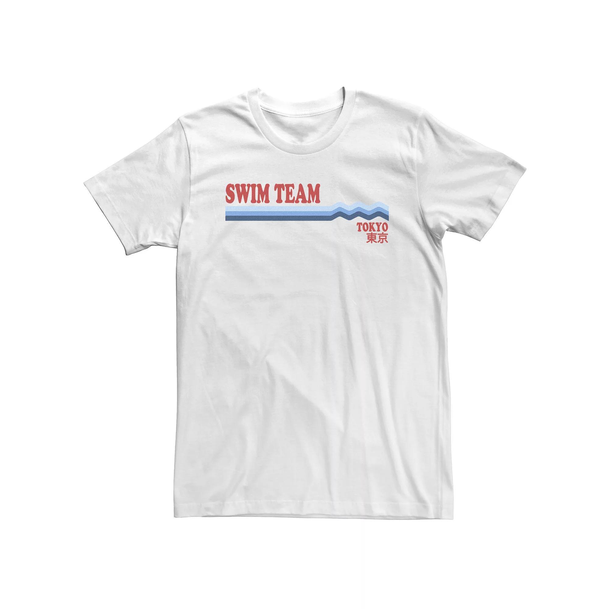 Big & Tall Swim Team Tokyo Lines Tee, Men's, Size: 3XL, White Product Image