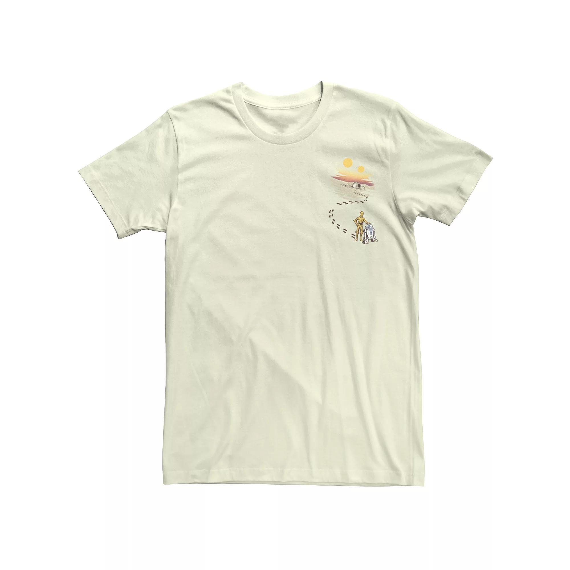 Men's Star Wars R2-D2 & C-3PO Desert Footprints Pocket Tee,  Product Image