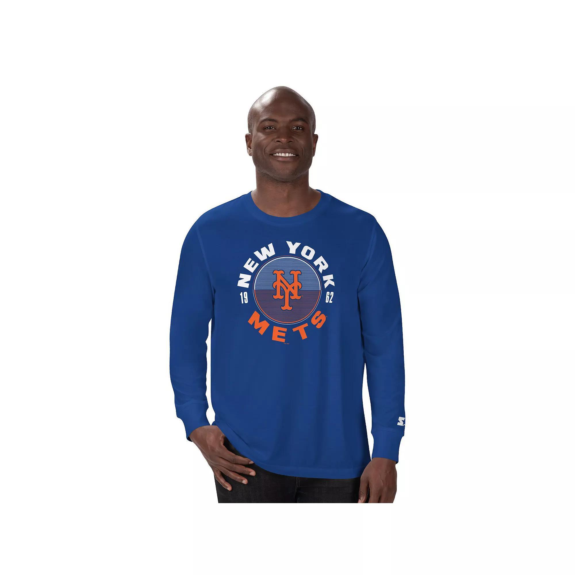 Men's Starter Royal New York Mets Halftime Long Sleeve T-Shirt,  Product Image