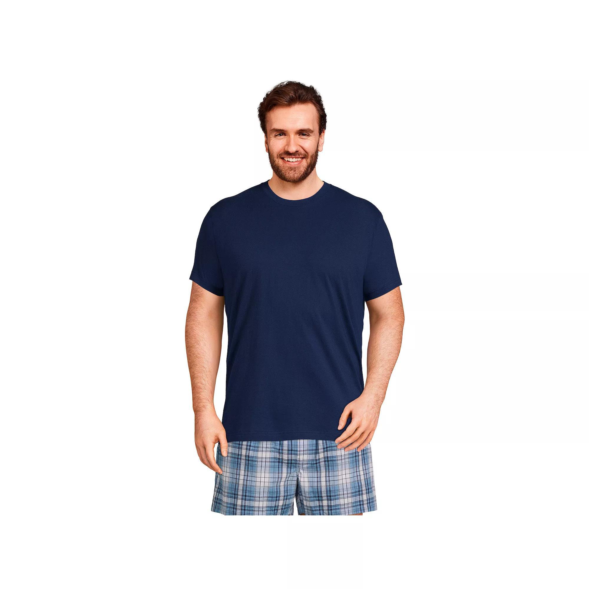 Big & Tall Lands' End Crew Neck Premium Cotton Tee - 3 Pack, Men's,  Product Image