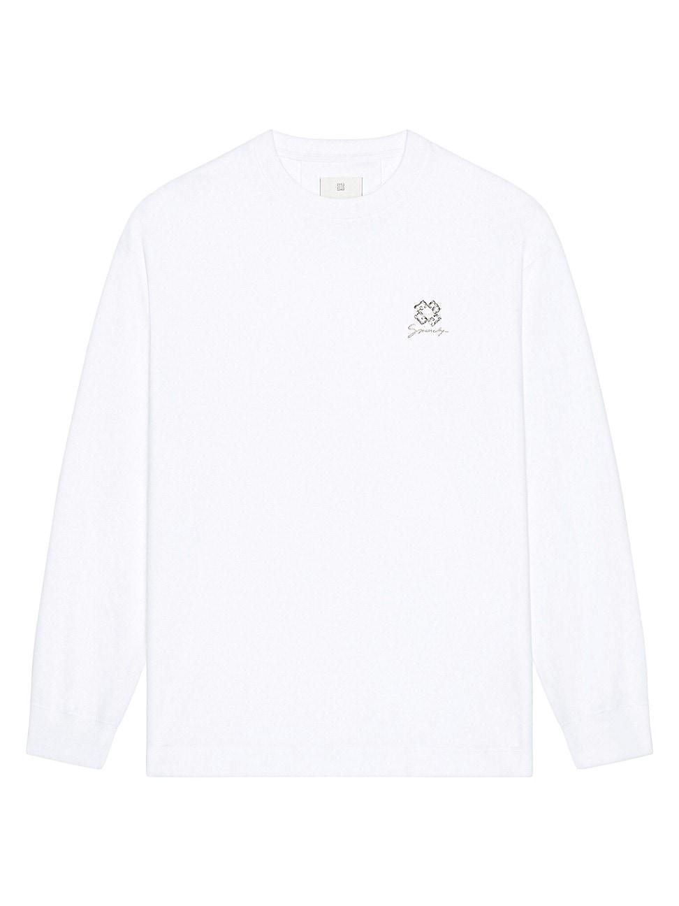 Mens T-Shirt in Cotton with Crystals and 4G Detail Product Image