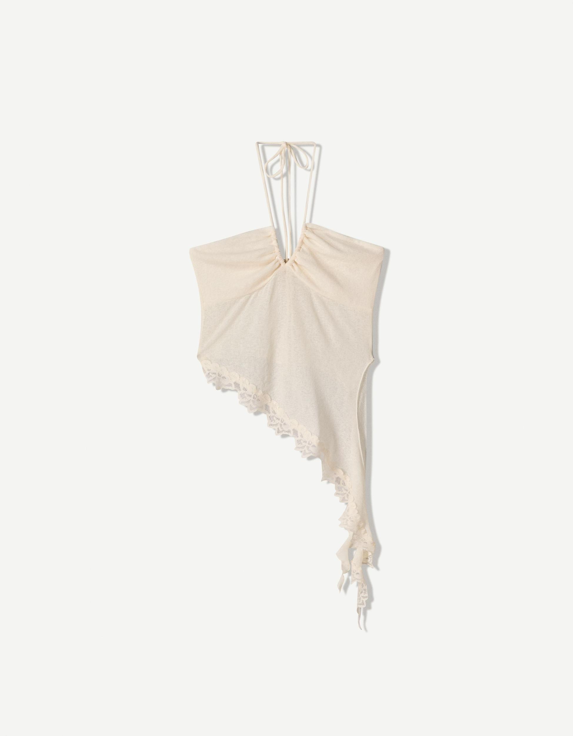Rustic strappy top with an asymmetric hem Product Image