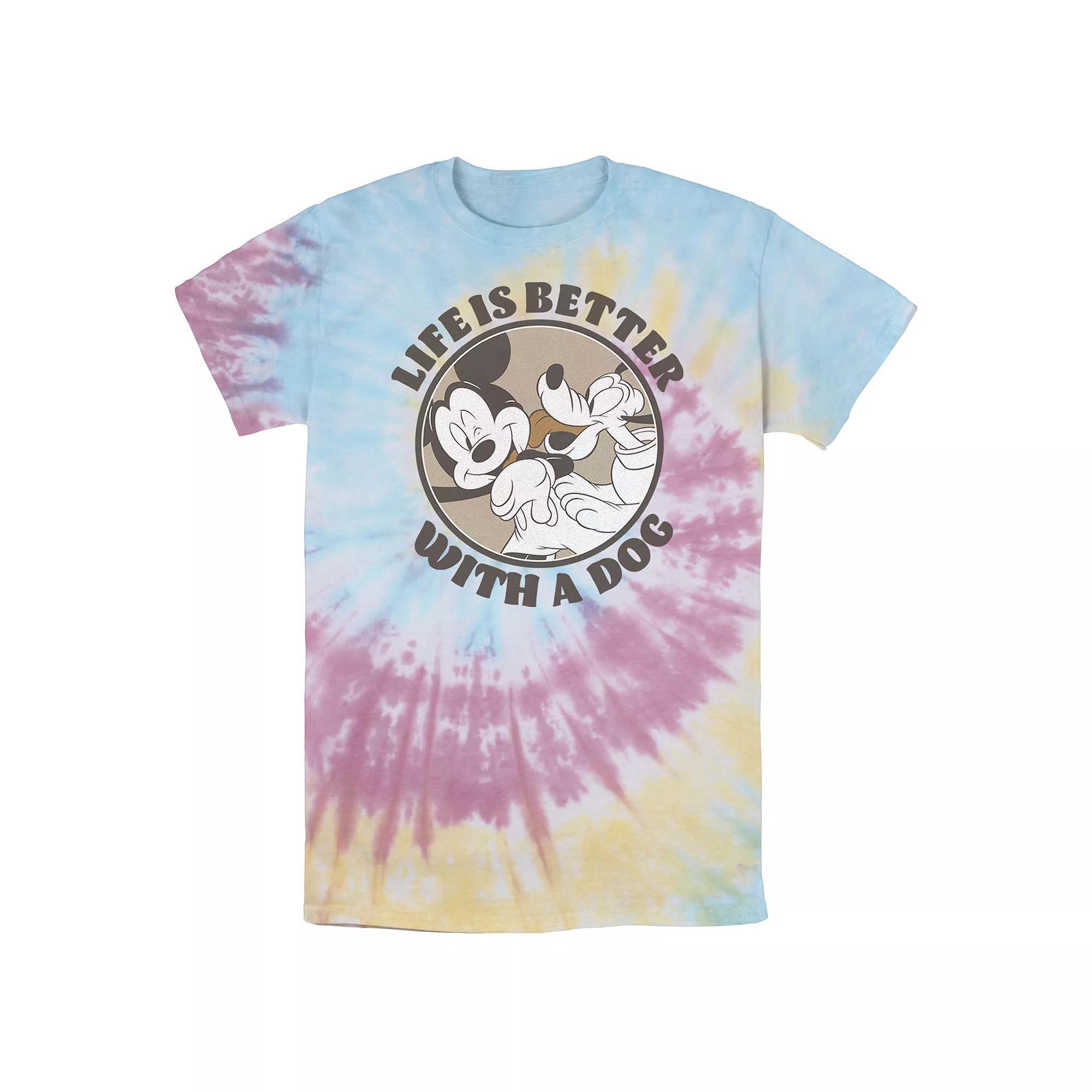 Men's Disney Mickey And Friends Life Is Better With A Dog Bomabrd Wash Tee,  Product Image