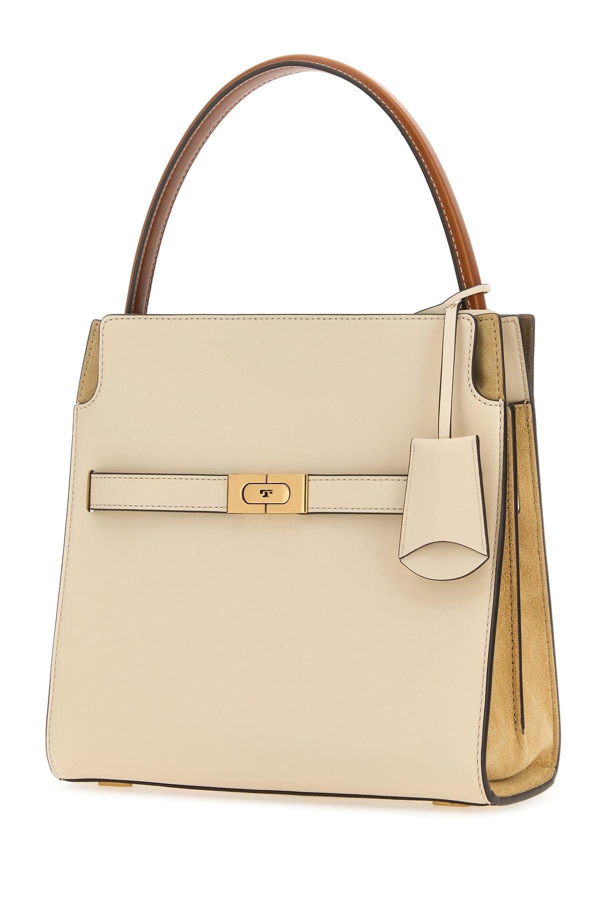 TORY BURCH Lee Radziwill Top Handle Bag In Beige Product Image