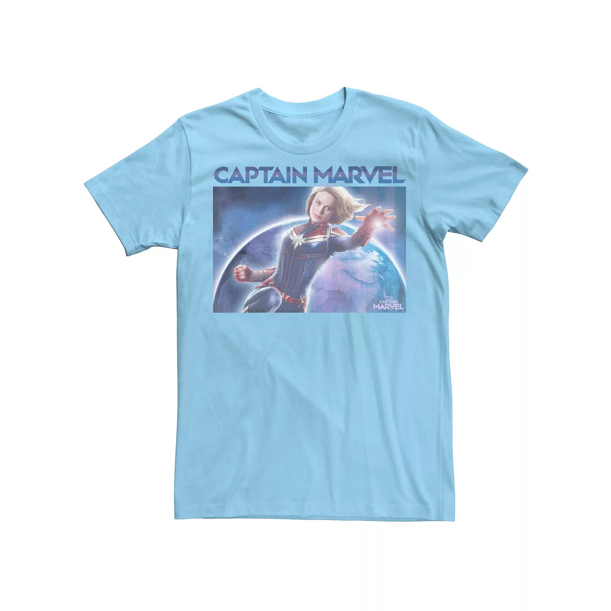 Men's Captain Marvel World Space Poster Tee,  Product Image