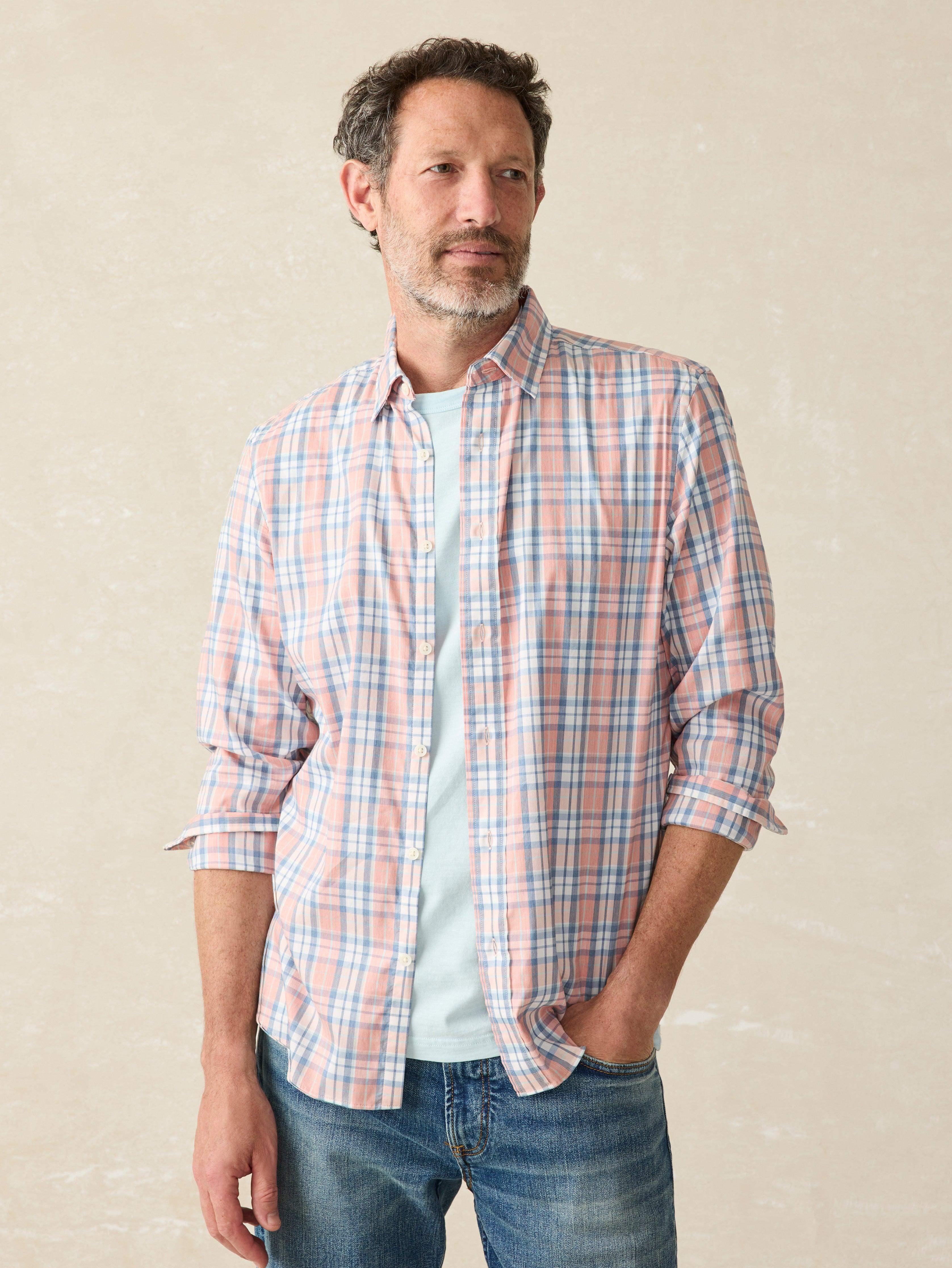 Movement™ Shirt - Ocean Coral Plaid Male Product Image