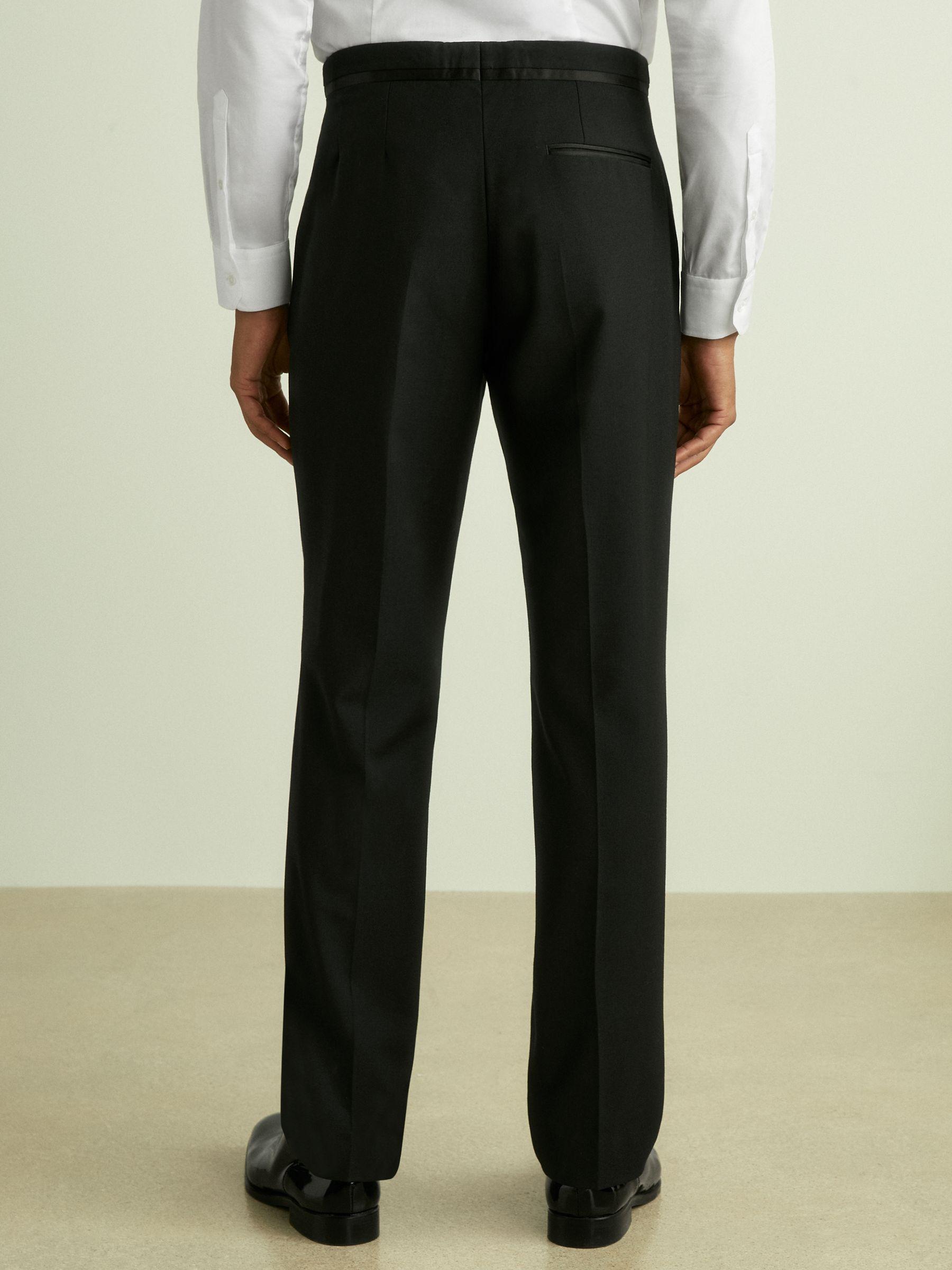 Puppytooth-Check Tailored Trousers in Soft Grey Product Image
