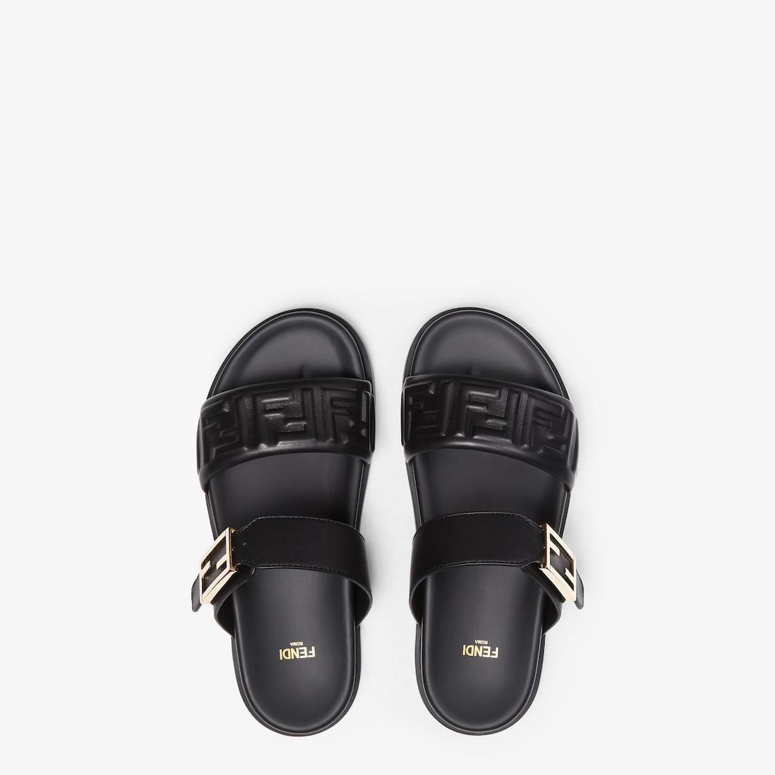 Fendi FeelBlack nappa leather slides Product Image