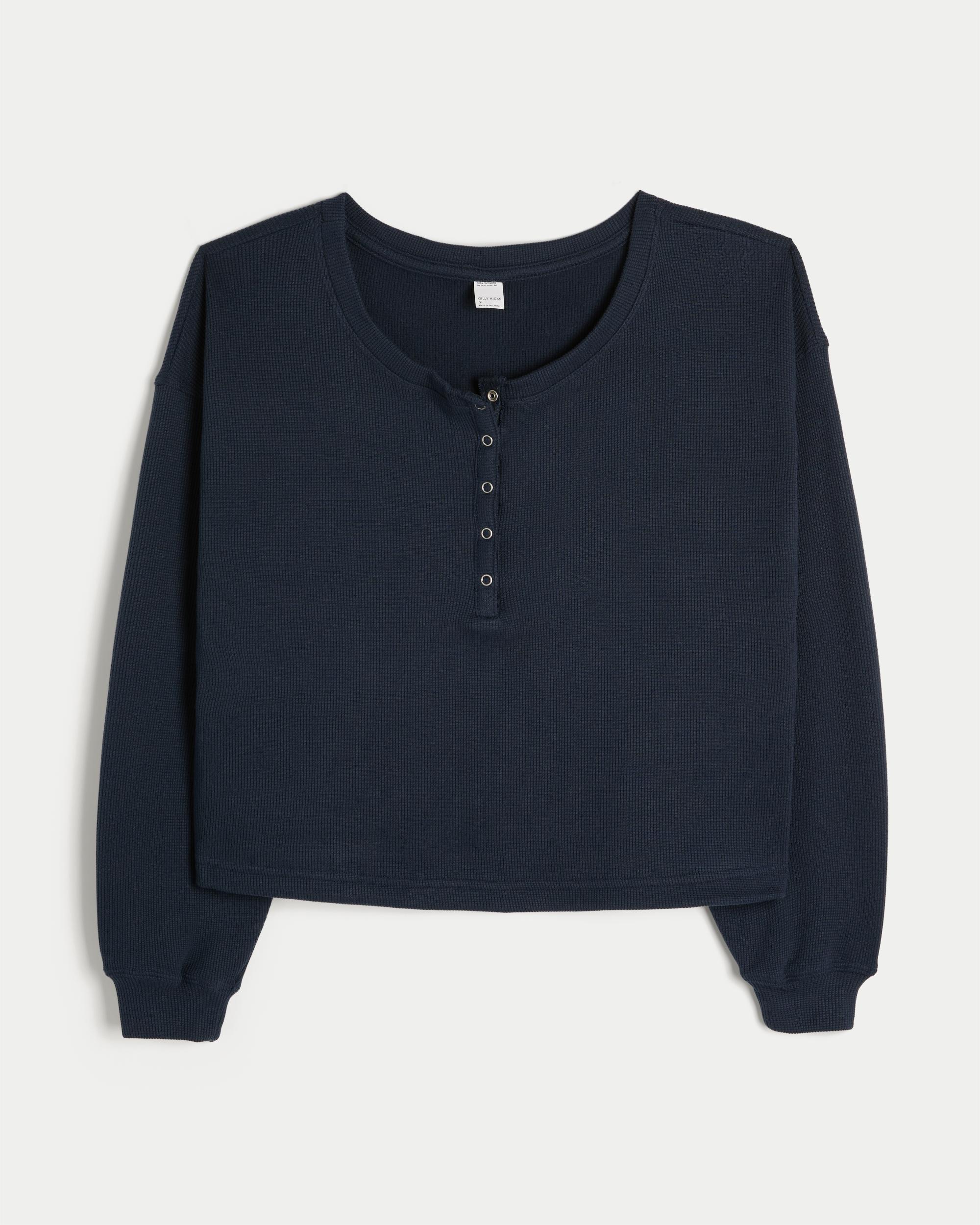 Gilly Hicks Waffle Off-the-Shoulder Henley Product Image