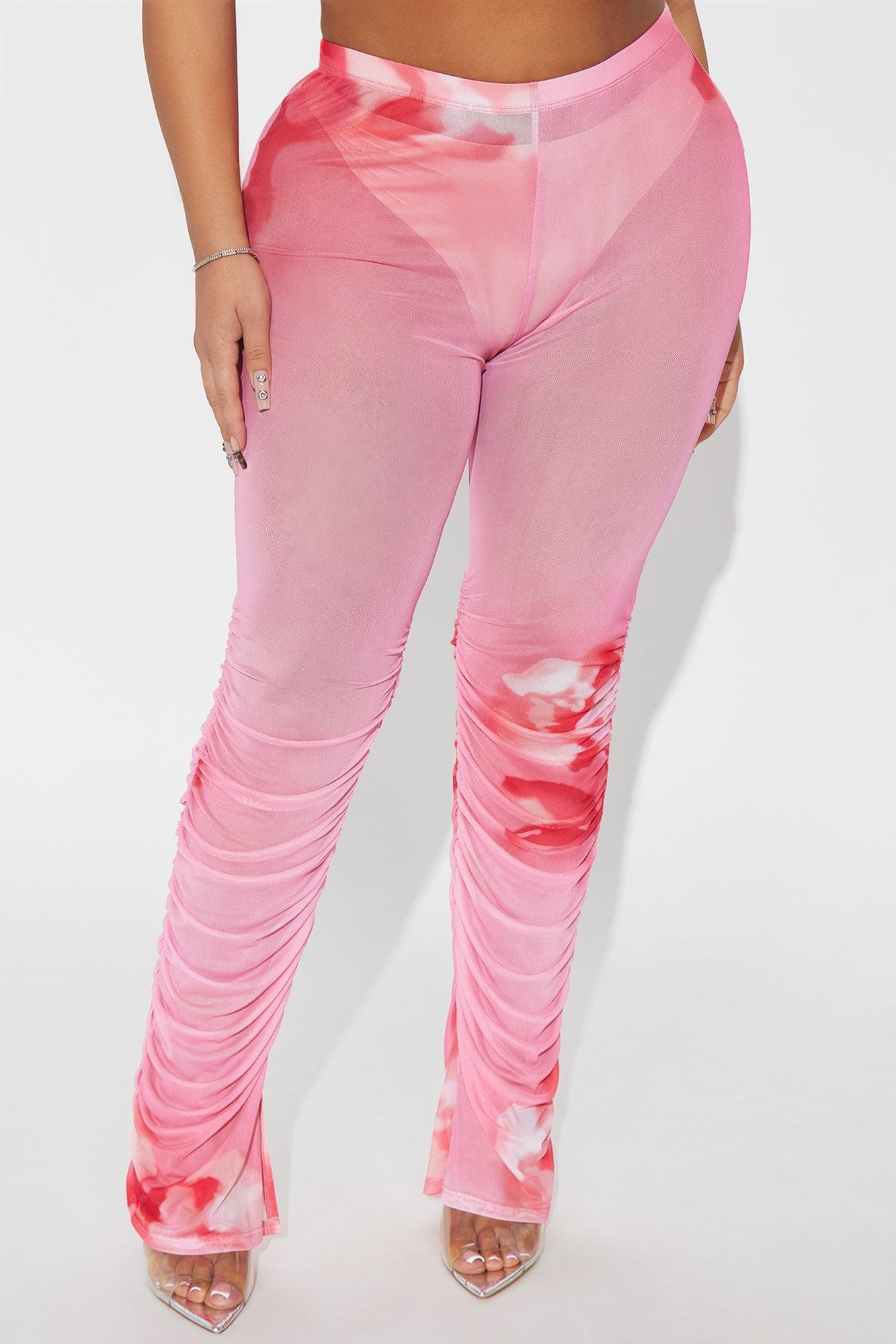 Stella Mesh Stacked Legging - Pink/combo Product Image