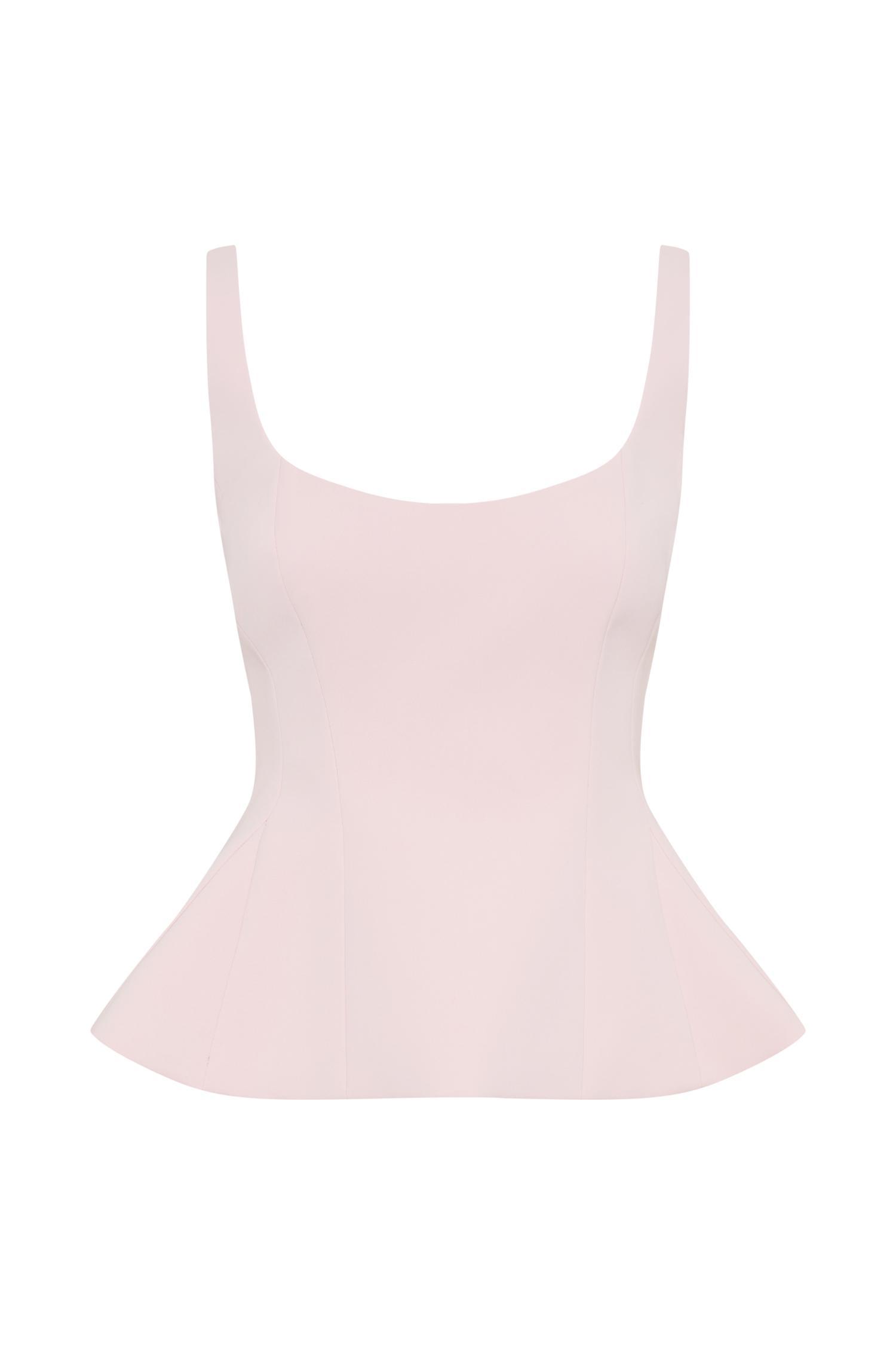 Korrie Suiting Peplum Top - Powder Pink Product Image