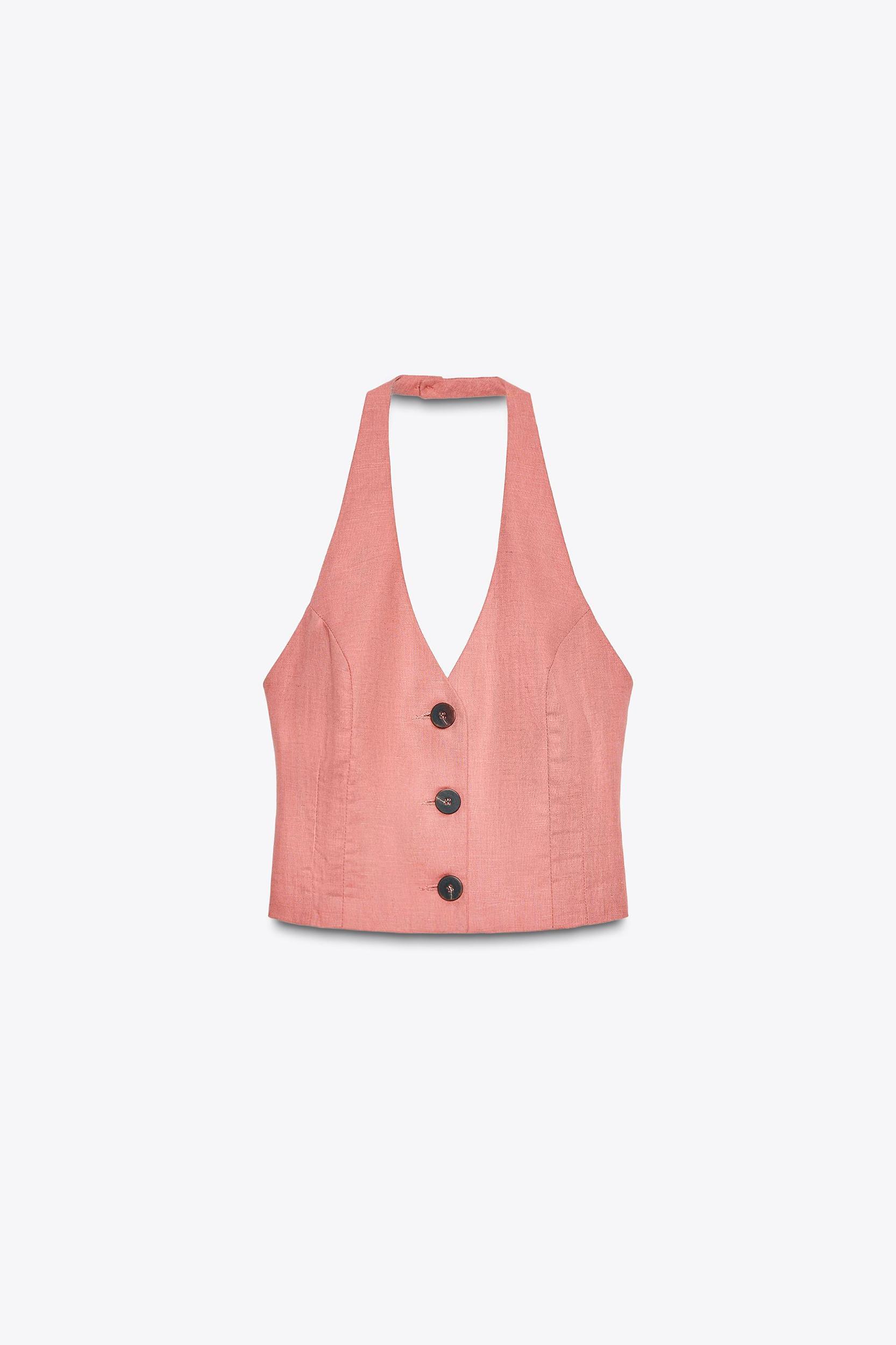 LINEN HALTER TOP Product Image