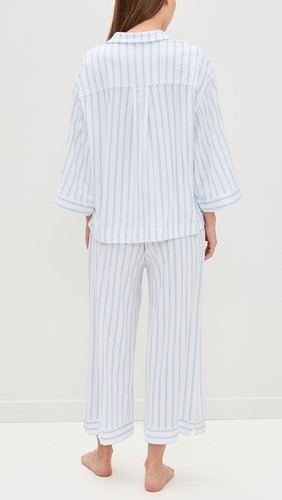 Petite Plume Luxe Pima Stripe Wide Leg Pajama Set | Shopbop Product Image