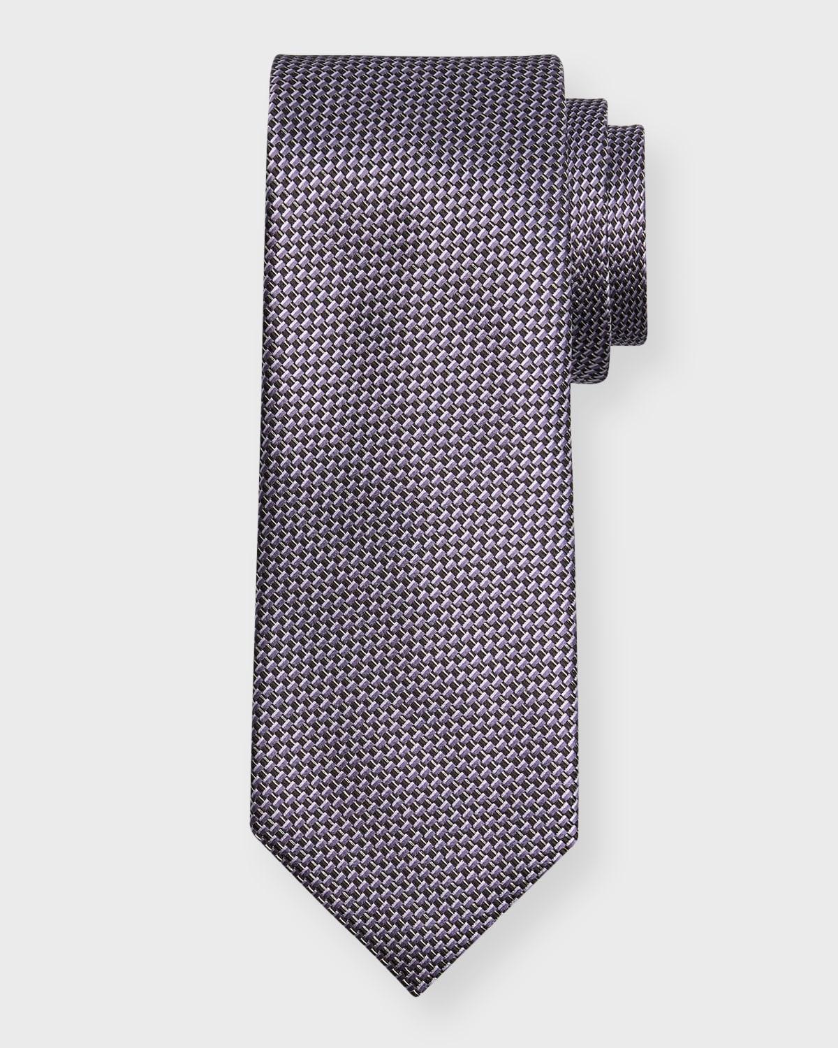 Men's Micro-Print Mulberry Silk Tie Product Image