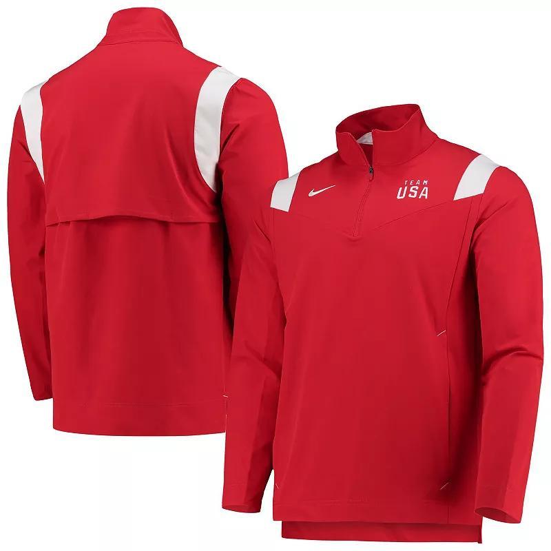 Men's Nike Red Team USA On-Field Quarter-Zip Jacket, Size: Medium, Usa Red Product Image