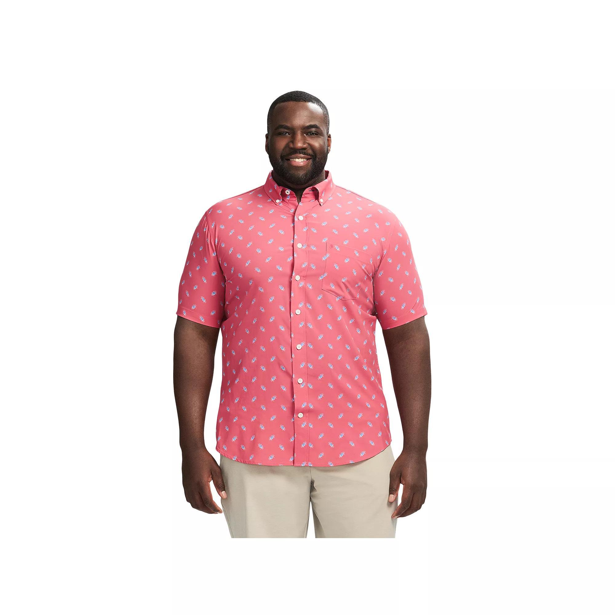 Big & Tall IZOD Breeze Short Sleeve Button-Down Shirt, Men's, Size: 2XB, Holly Pink Product Image