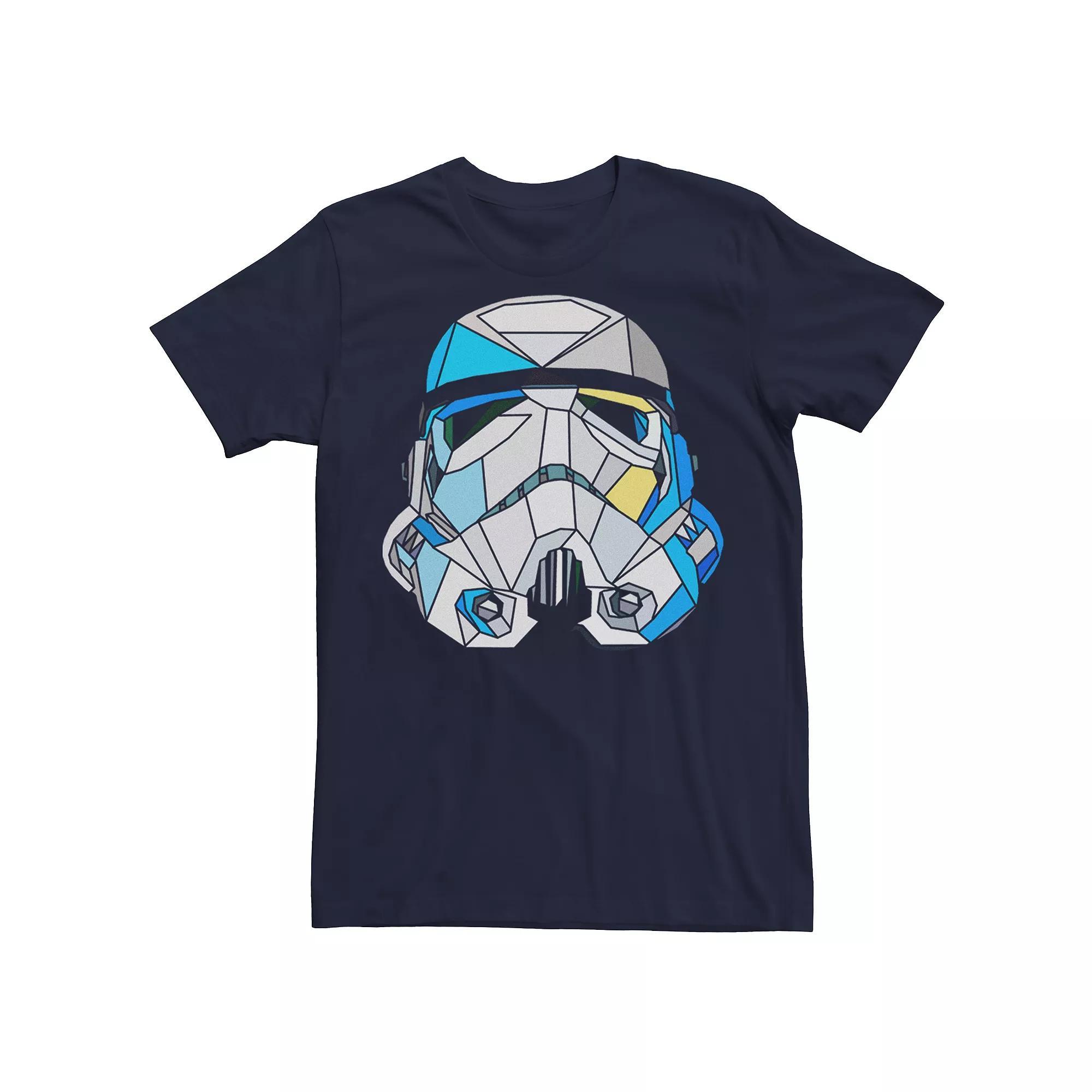 Men's Star Wars Stained Glass Style Stormtrooper Helmet Tee, Size: Small, Blue Product Image