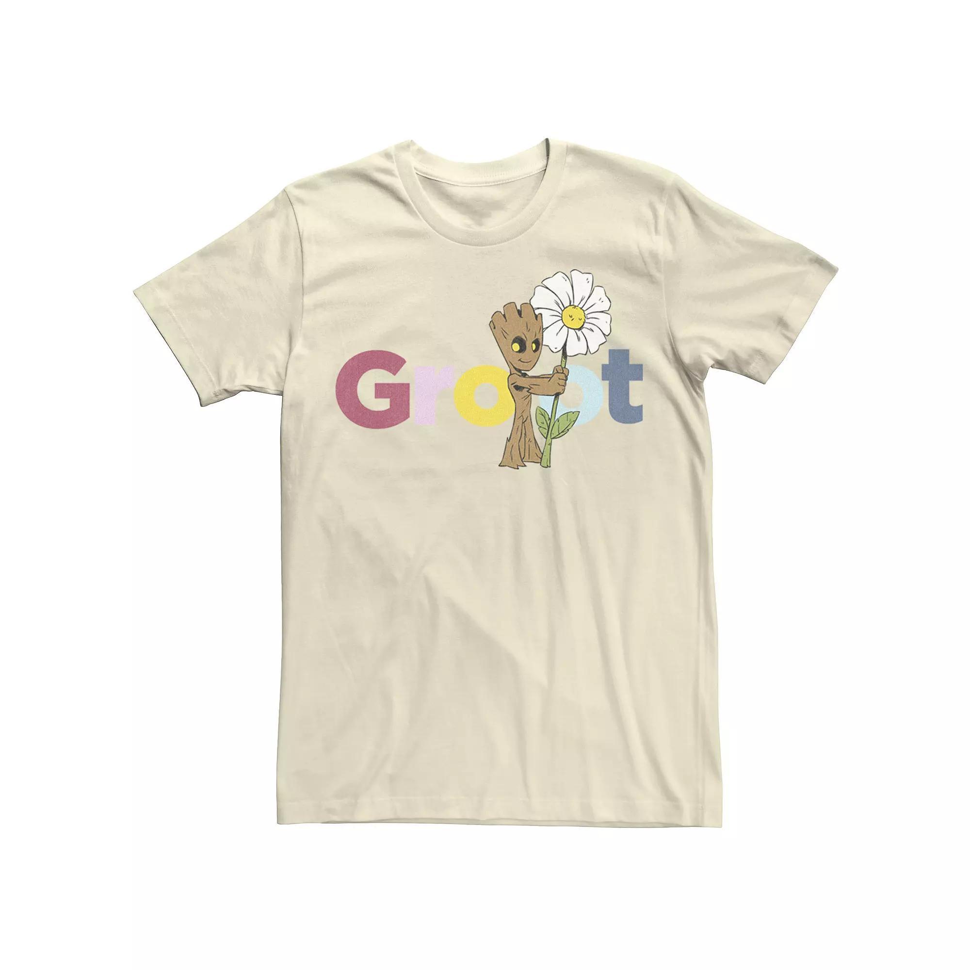 Men's Marvel Guardians Of The Galaxy Groot Flower Tee,  Product Image