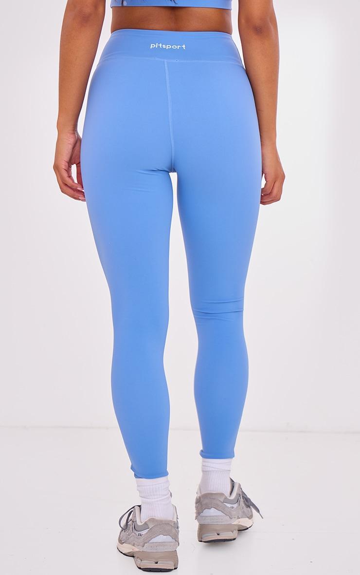 PLT SPORT Blue Sculpt Detail High Waist Leggings Product Image